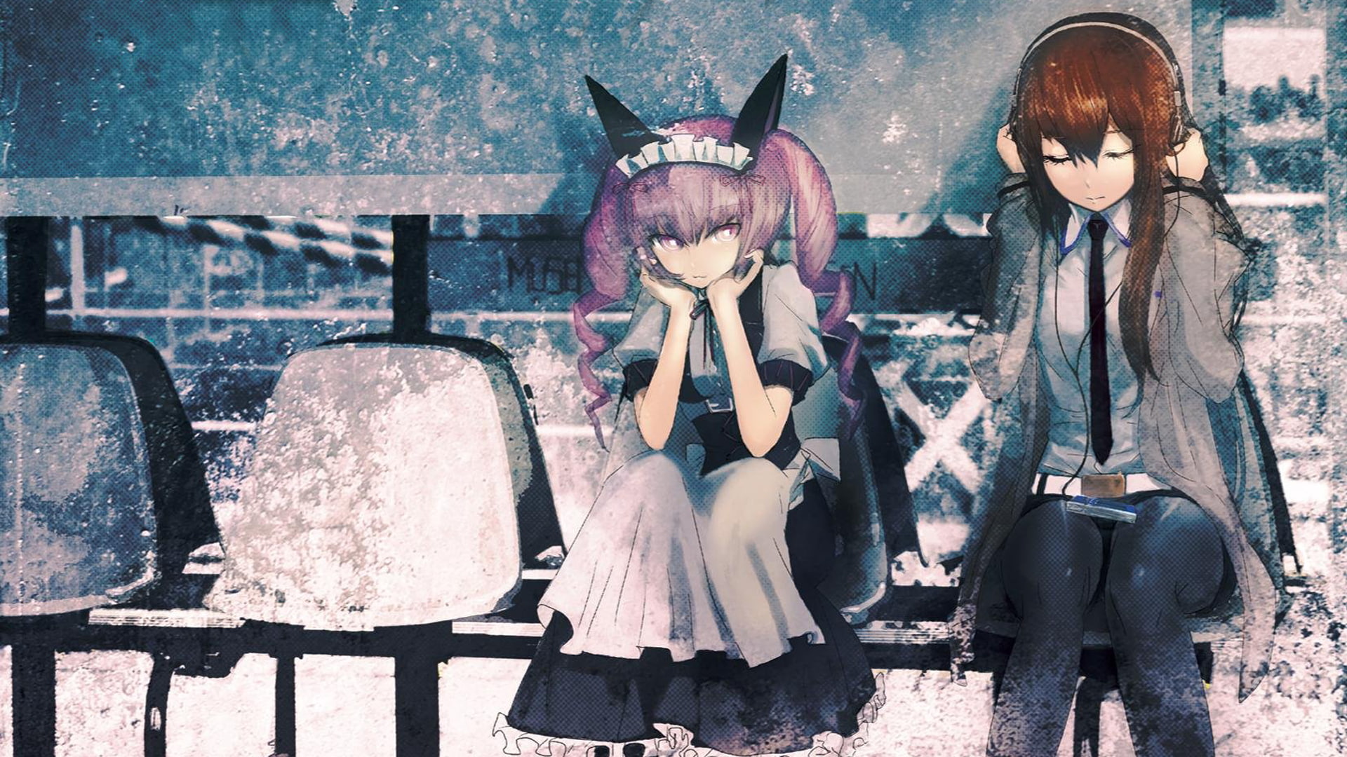 anime girls, Makise Kurisu, anime, headphones, Faris Nyannyan, Steins;Gate, 1080P, HD Wallpaper