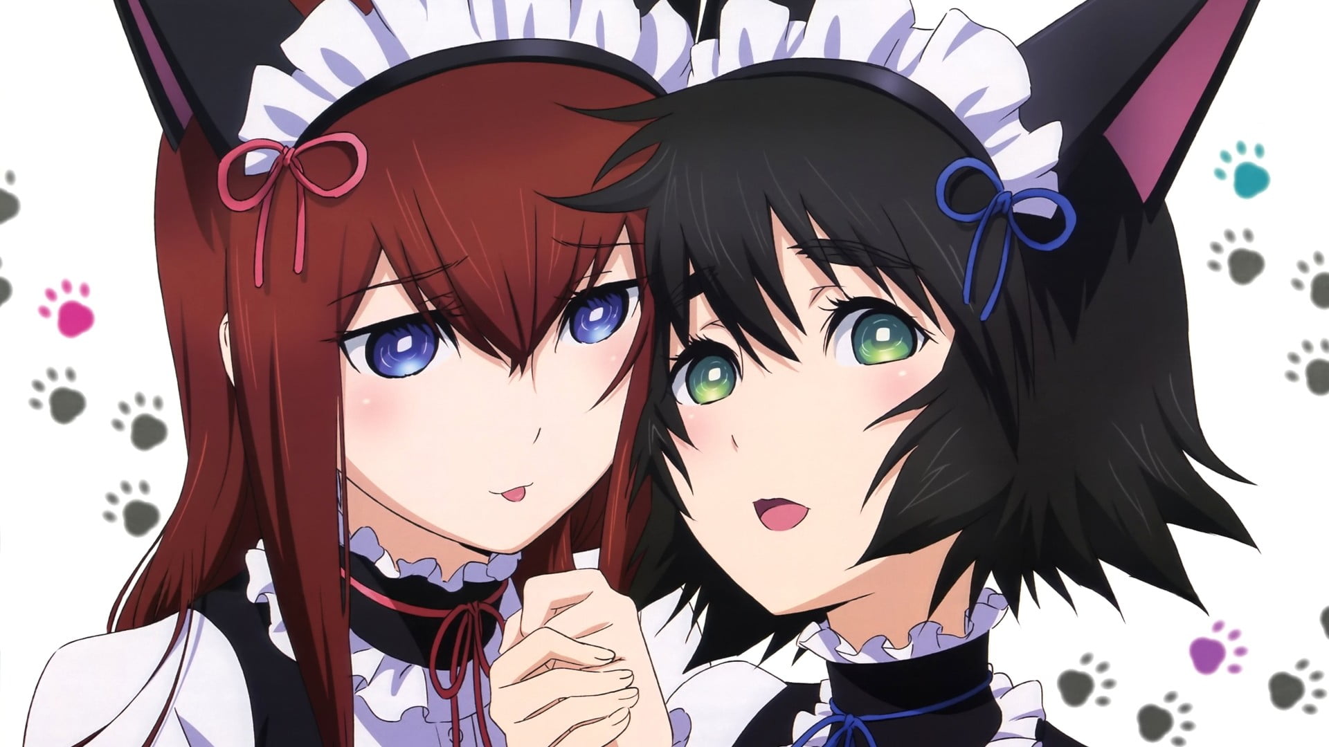 maid outfit, Steins;Gate, fashion, anime girls, indoors, decoration, 1080P, Makise Kurisu, clothing, tie, day, multi colored, no people, human representation, HD Wallpaper