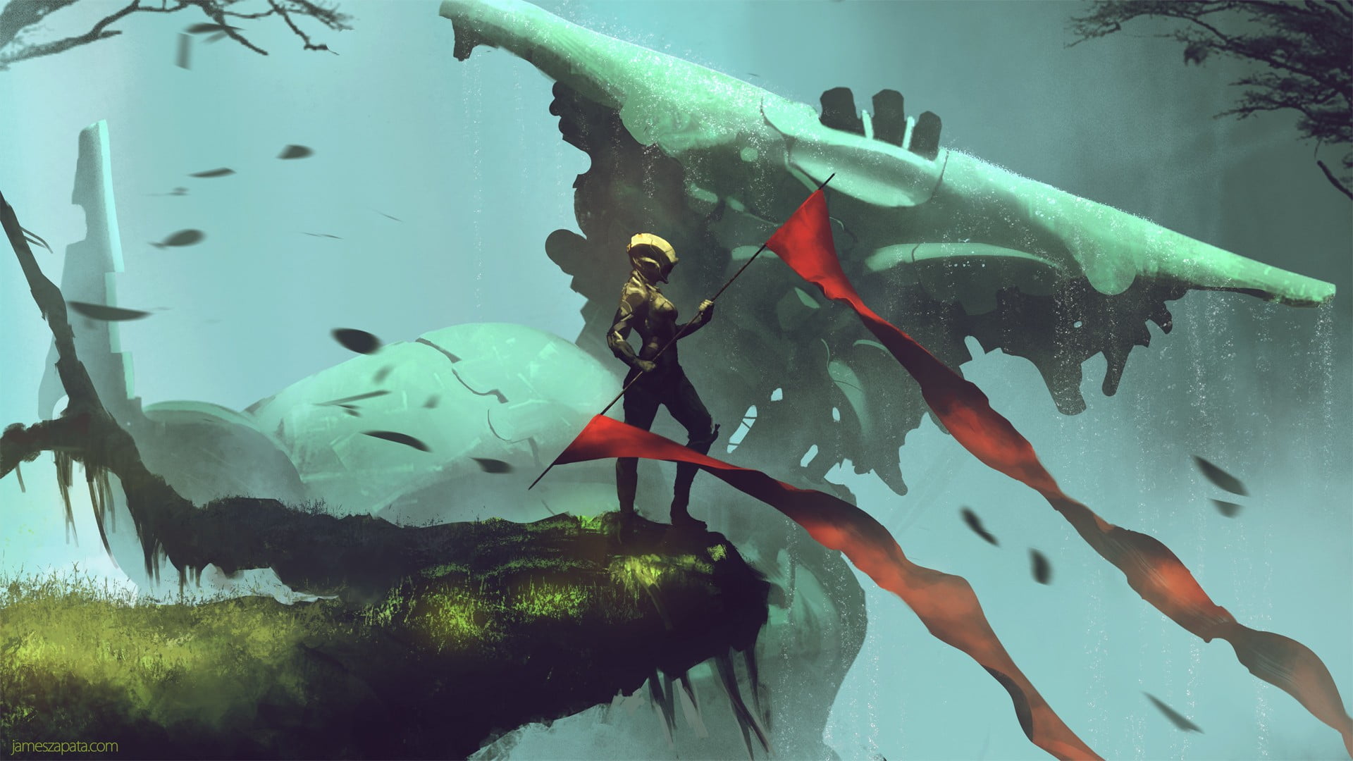 original characters, sea, character, large group of animals, animal wildlife, swimming, animals in the wild, flag, futuristic, warrior, anime, school of fish, HD Wallpaper