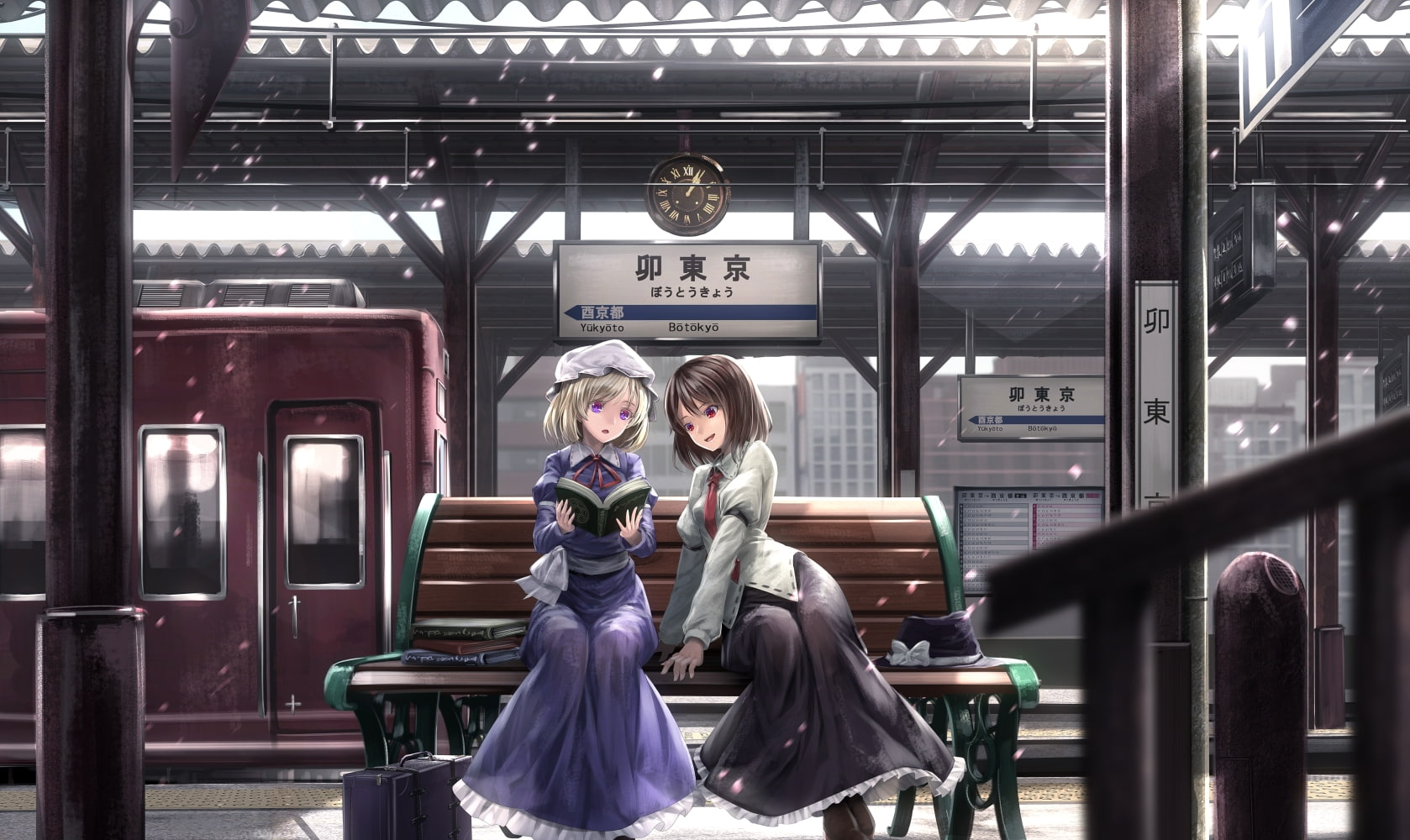 touhou, adult, women, standing, young women, lifestyles, maribel han, casual clothing, train, train - vehicle, three quarter length, front view, 720P, HD Wallpaper