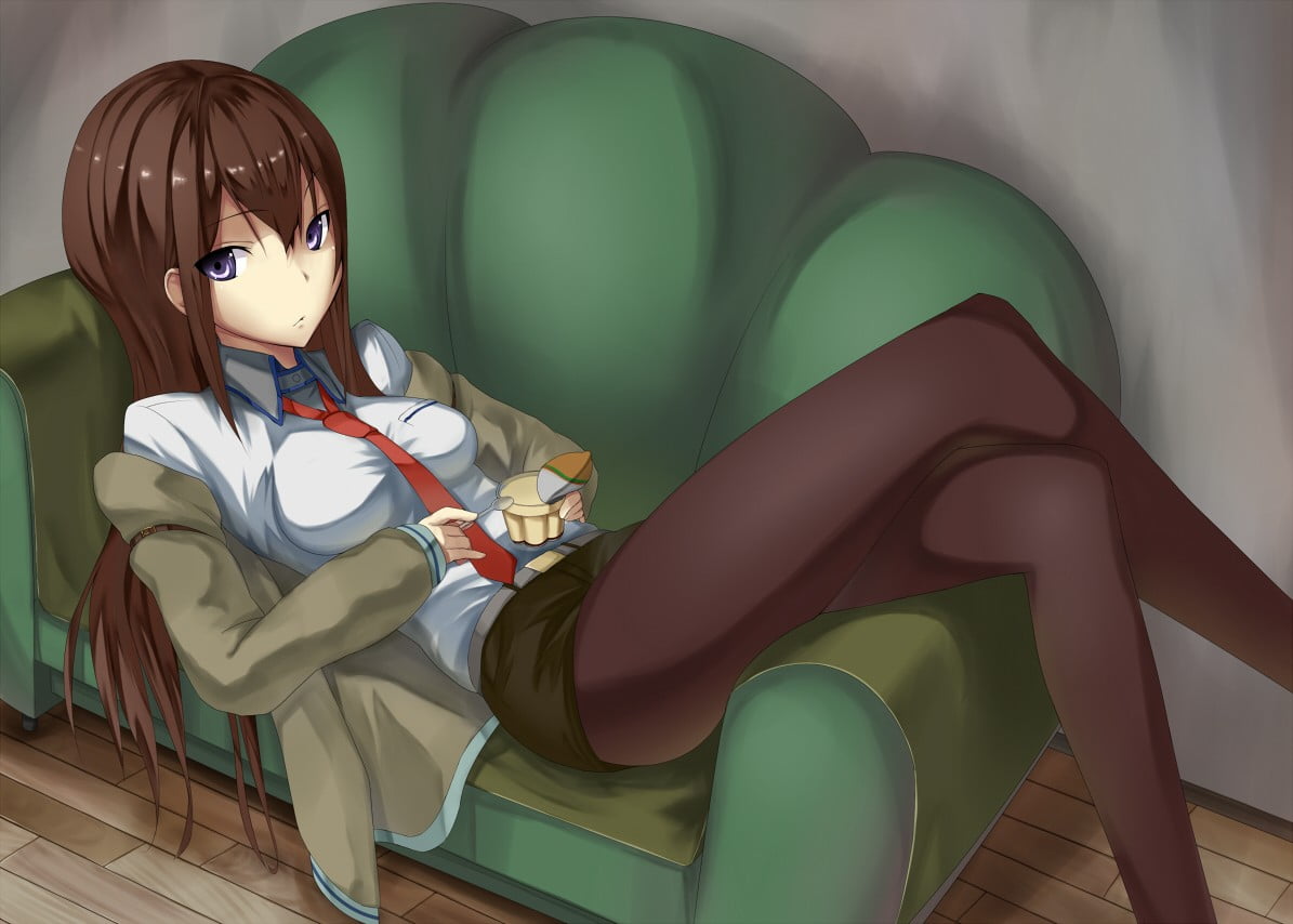 home interior, 480P, table, wall - building feature, indoors, no people, anime, chair, mannequin, Makise Kurisu, close-up, green color, anime girls, human representation, HD Wallpaper