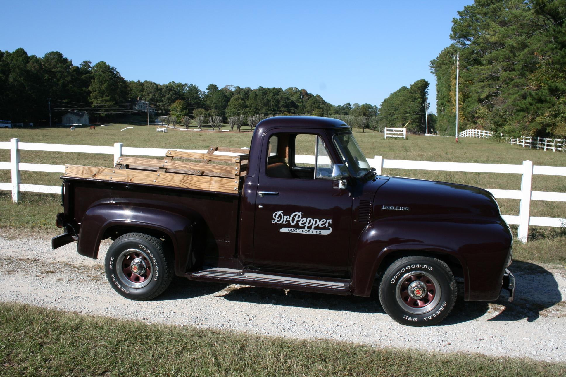ford, pepper, truck, f-100, 1954, f100, 1080P, antique, cars, classic, black, dr, HD Wallpaper