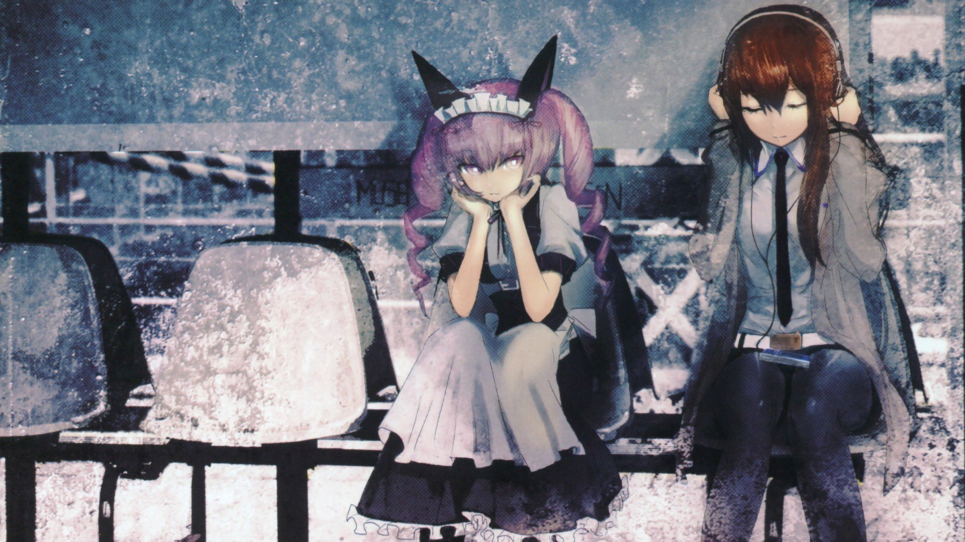 anime, animal, akiha, ears, steins gate, girls, rumiho, 1080P, makise, kurisu, nekomimi, HD Wallpaper