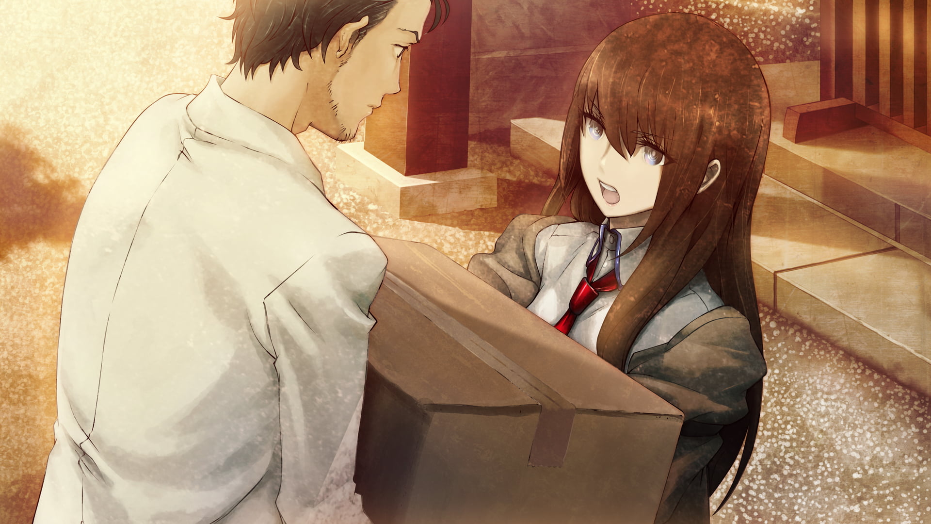1080P, Rintaro Okabe, Steins;Gate, Anime, Kurisu Makise, HD Wallpaper