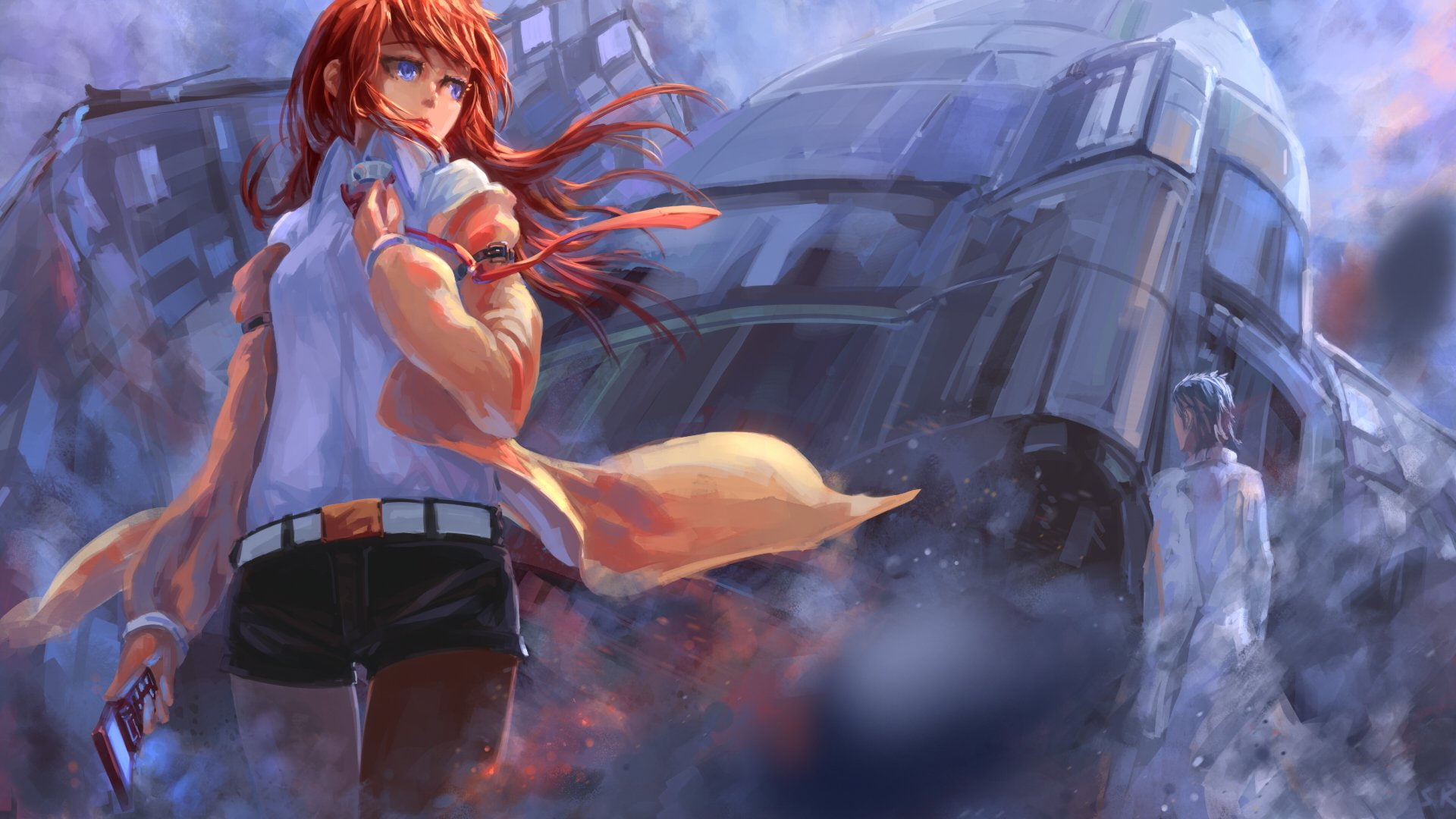 1080P, Rintaro Okabe, Kurisu Makise, Anime, Steins;Gate, HD Wallpaper