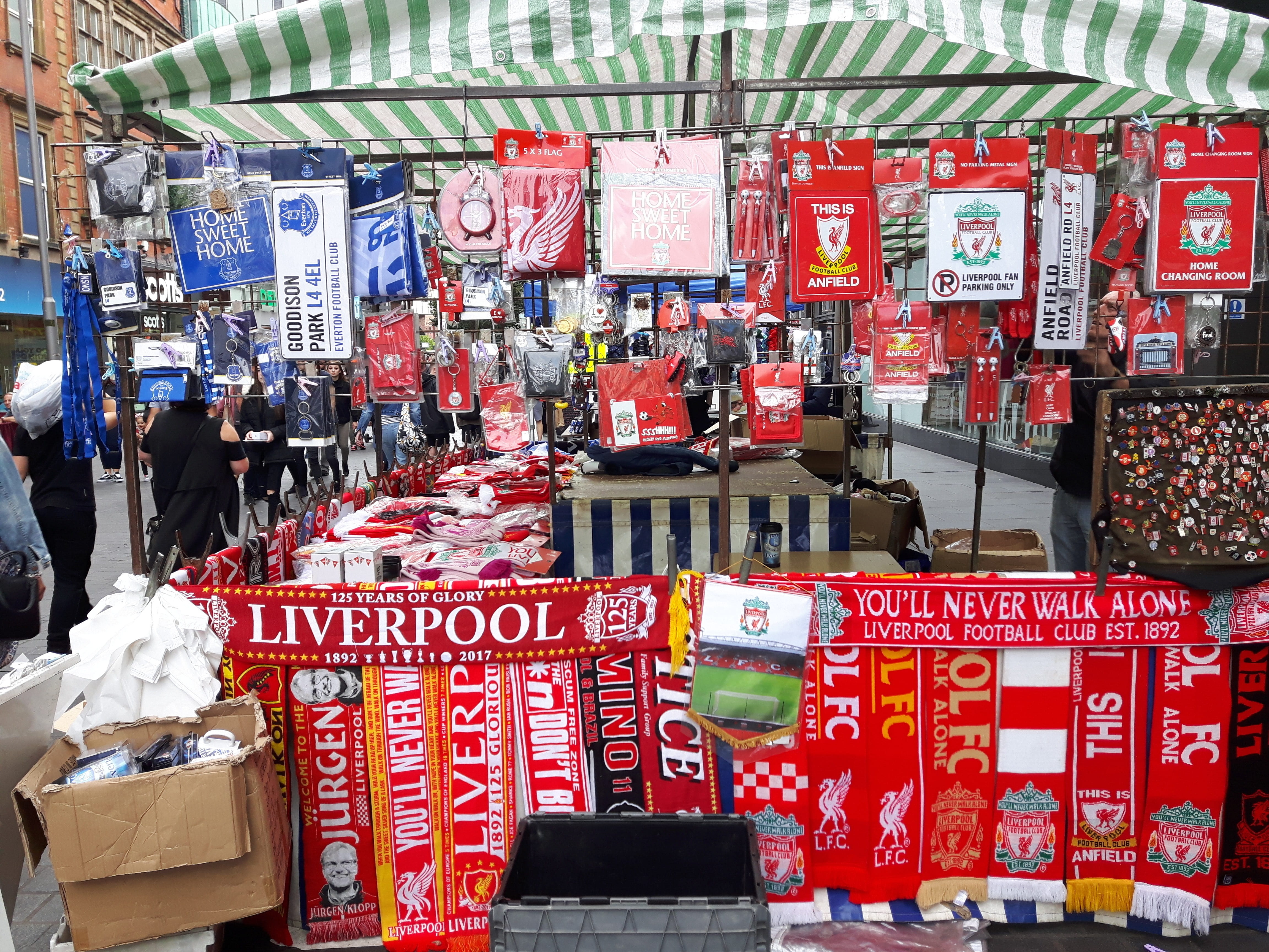 text, fc, architecture, liverpool, large group of objects, red, communication, retail, day, for sale, variation, container, abundance, collection, 4K, HD Wallpaper