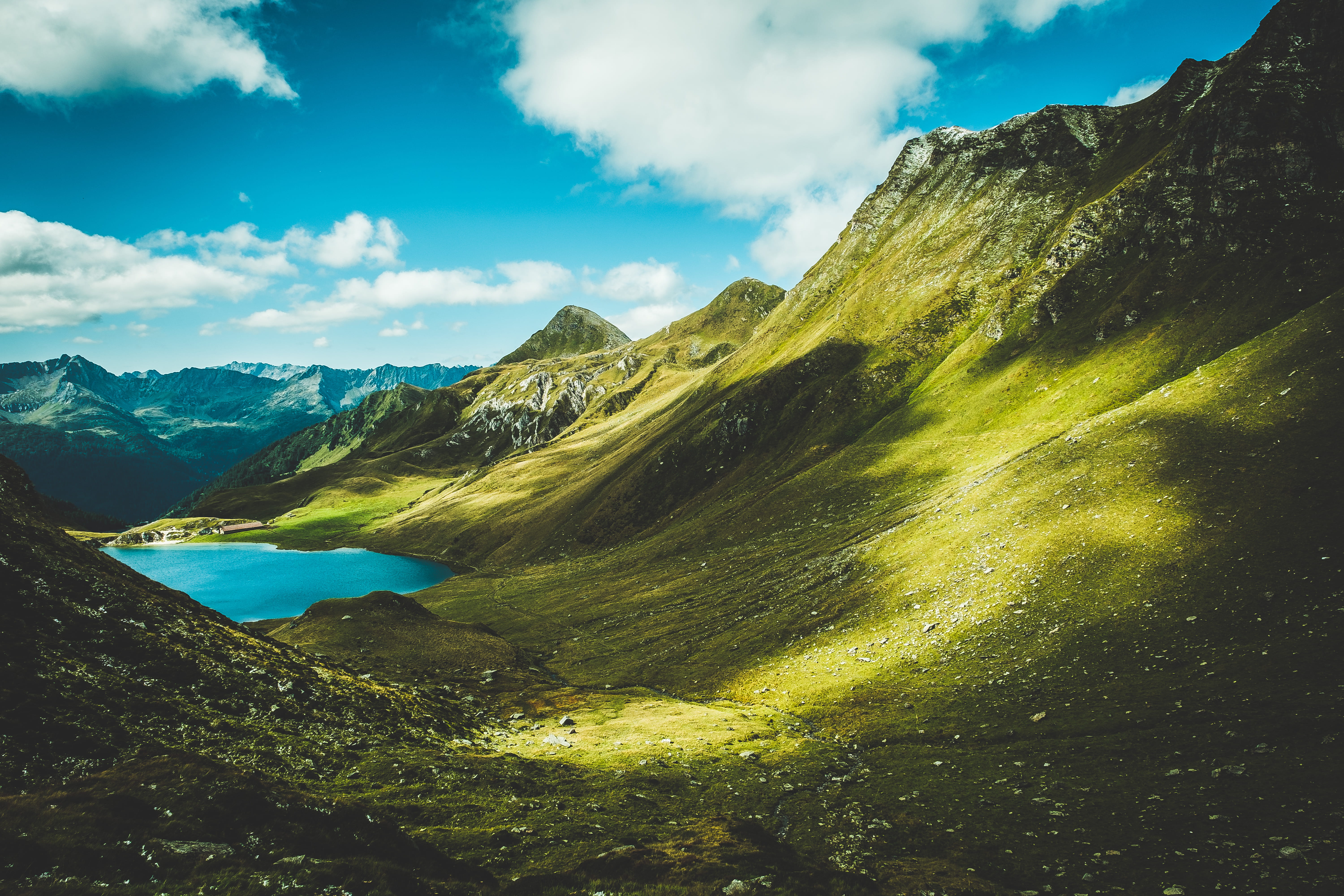 tranquility, landscape, idyllic, 5K, mountain, cloud - sky, clear, tessin, blue, lago cadagno, non-urban scene, environment, mountain range, photography, HD Wallpaper