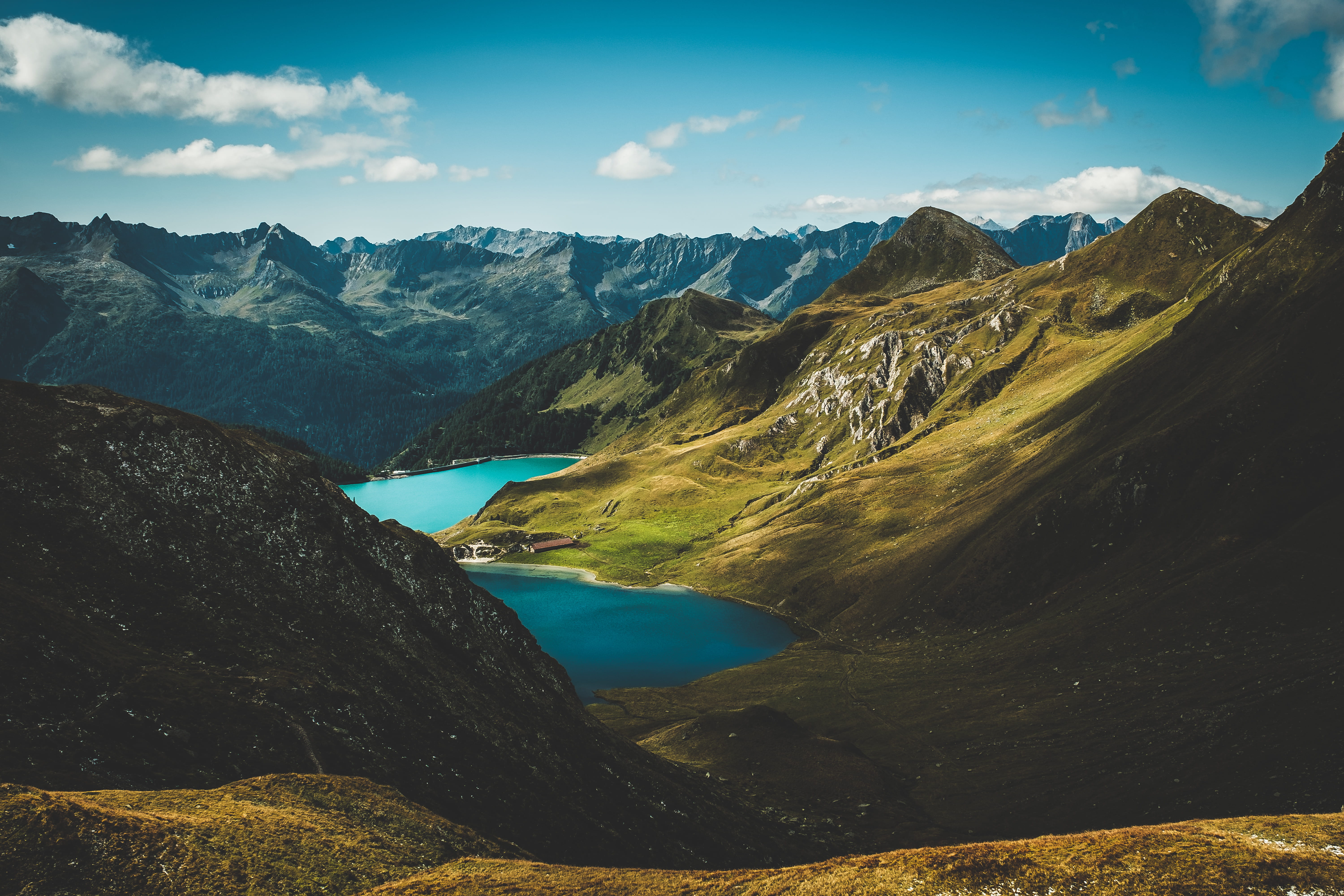 idyllic, outdoors, mountain peak, hike, green, day, sky, photo, mountains, landscape, beauty in nature, formation, switzerland, tranquil scene, ritom, tranquility, HD Wallpaper