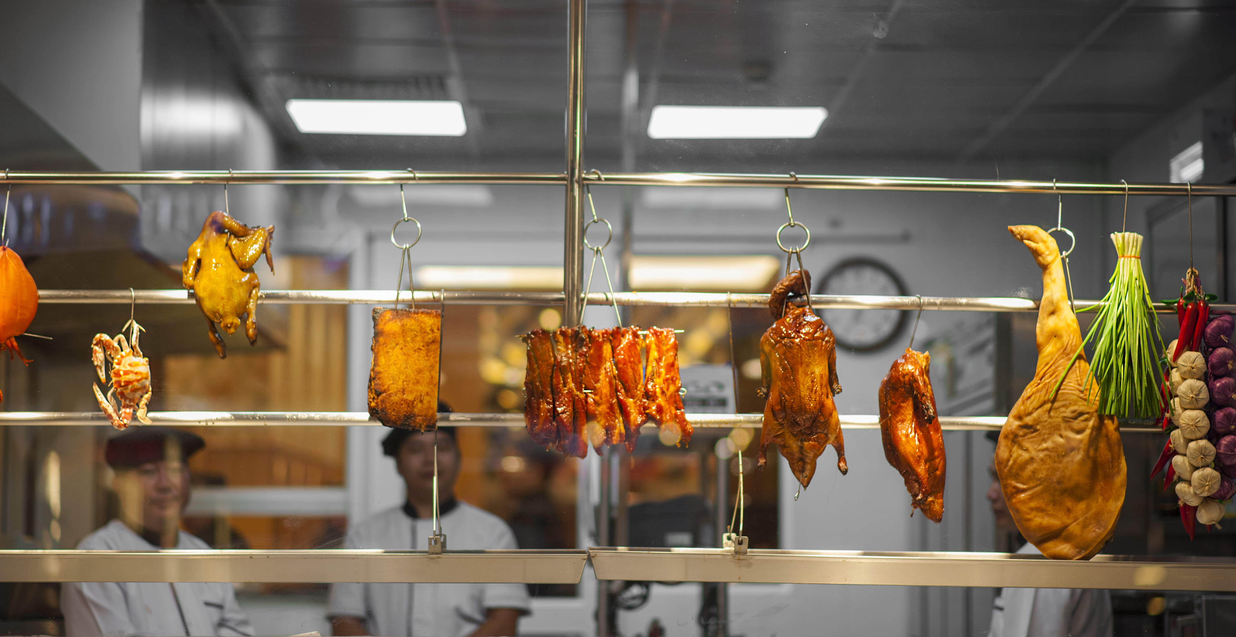 poultry, market, vegetables, fried, meat, cooking, metal, pork, shop, steel railing, photo, adults, garlic, railings, no people, restaurant, turkey, work, HD Wallpaper