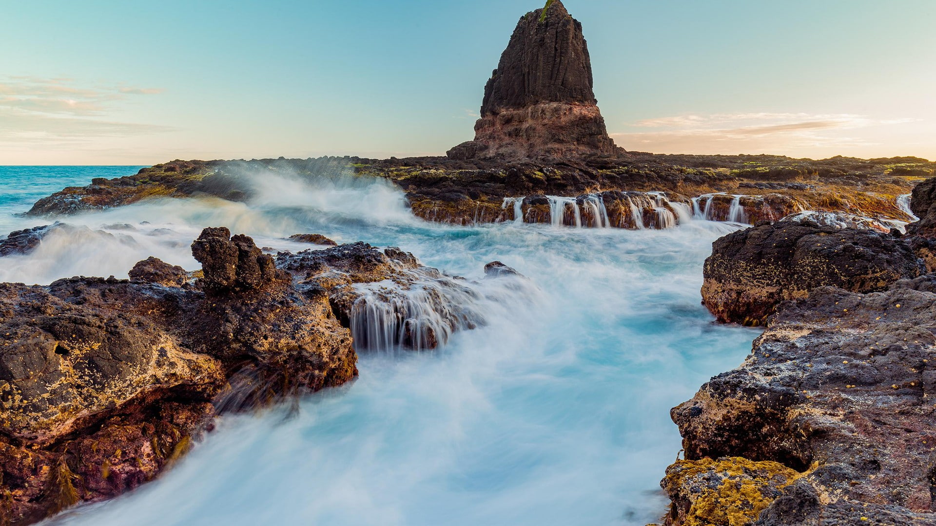 Pacific Ocean, rock, water, 1080P, HD Wallpaper