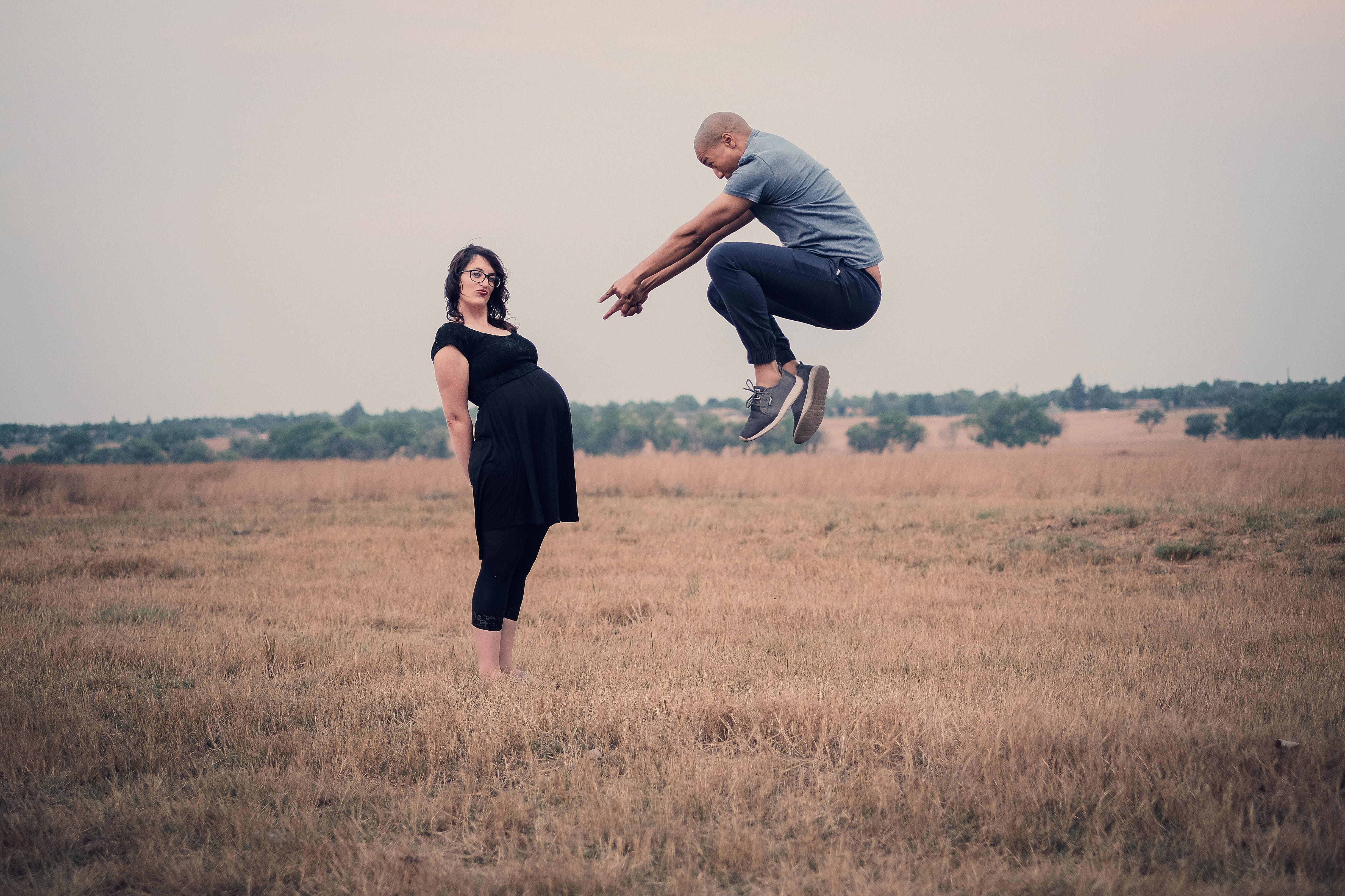 males, young adult, happy, emotion, 4K, leap, field, man, front, people, standing, human, plant, woman, style, side view, adult, two people, men, male, HD Wallpaper