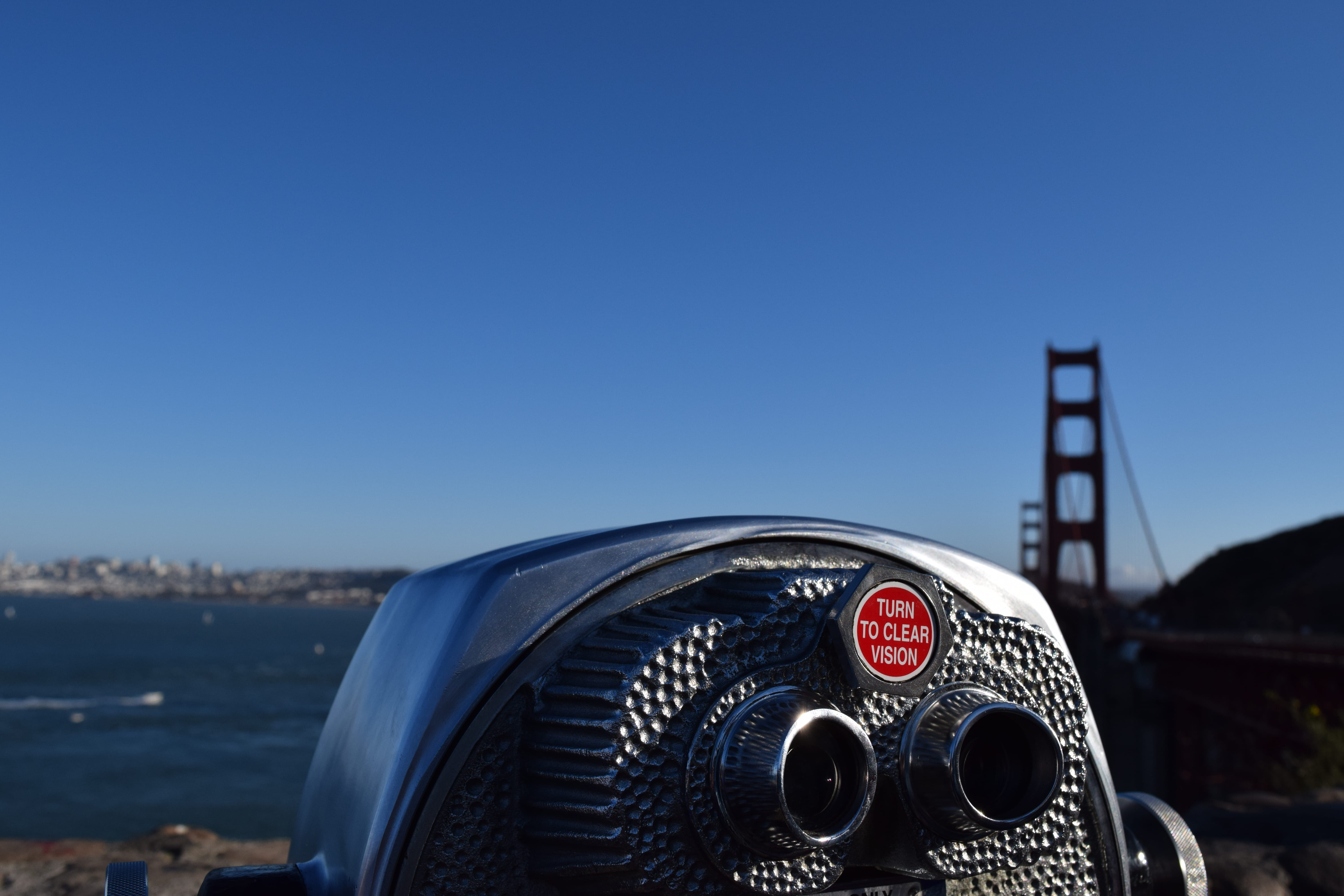 clear sky, united states, golden gate, san francisco, water, single object, 5K, nature, text, bridge, copy space, technology, no people, communication, HD Wallpaper