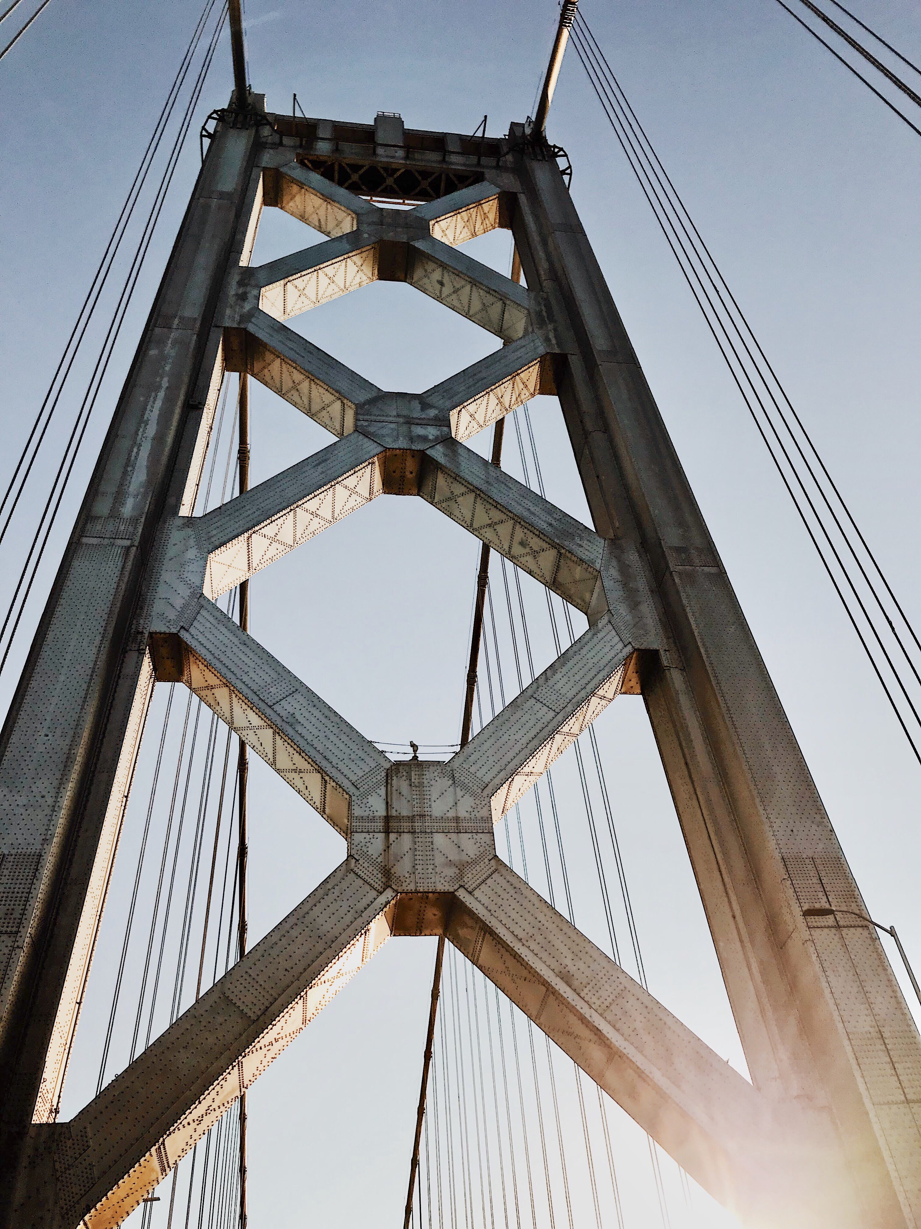 transportation, tower, clear sky, 4K, sky, pattern, travel, nature, day, san francisco, wood - material, built structure, sunset, no people, architecture, Phone HD Wallpaper