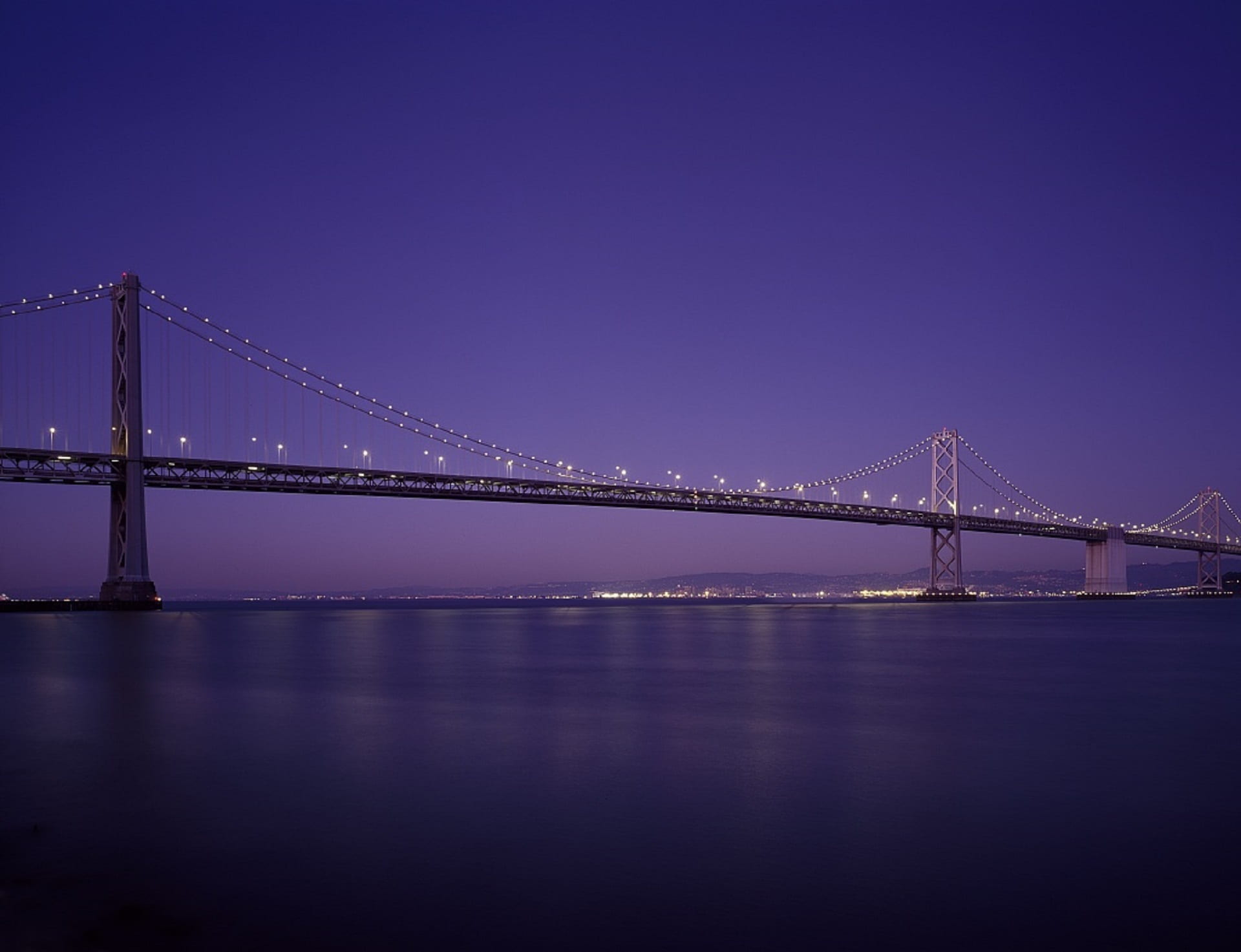 cityscape, tourism, purple, concrete, oakland, san francisco, transportation, evening, built structure, skyline, architecture, sky, outdoors, sea, suspension bridge, HD Wallpaper