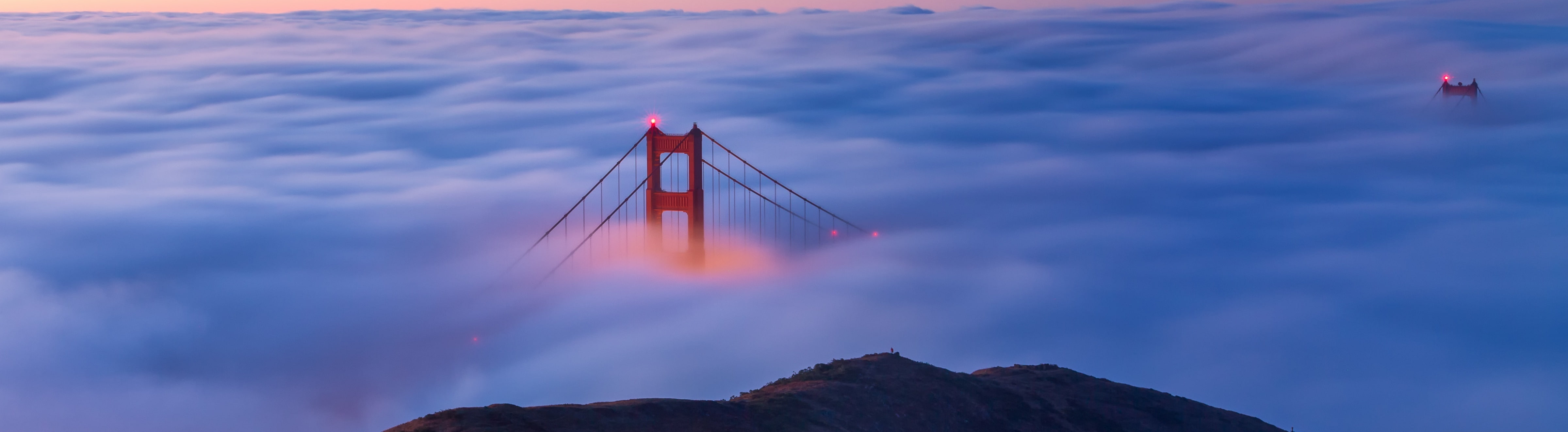 Sunrise, outdoors, sausalito, sky, Blue, smoke - physical structure, Francisco, pollution, environment, Clouds, scenics - nature, sanfrancisco, goldengatebridge, HD Wallpaper