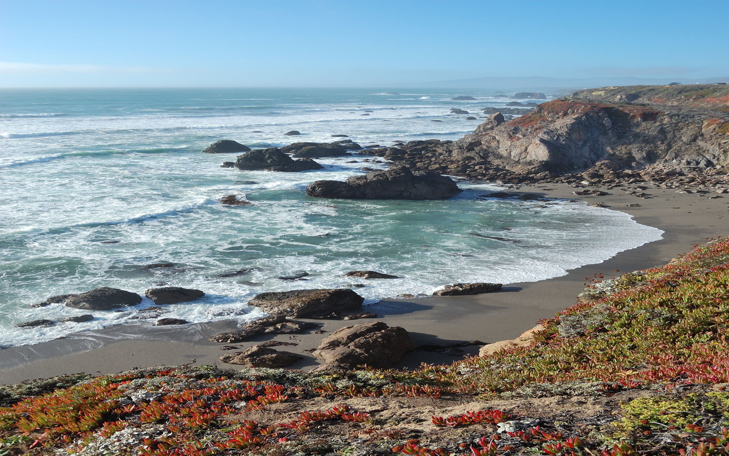 surf, marin, headlands, coastal, 2K, HD Wallpaper