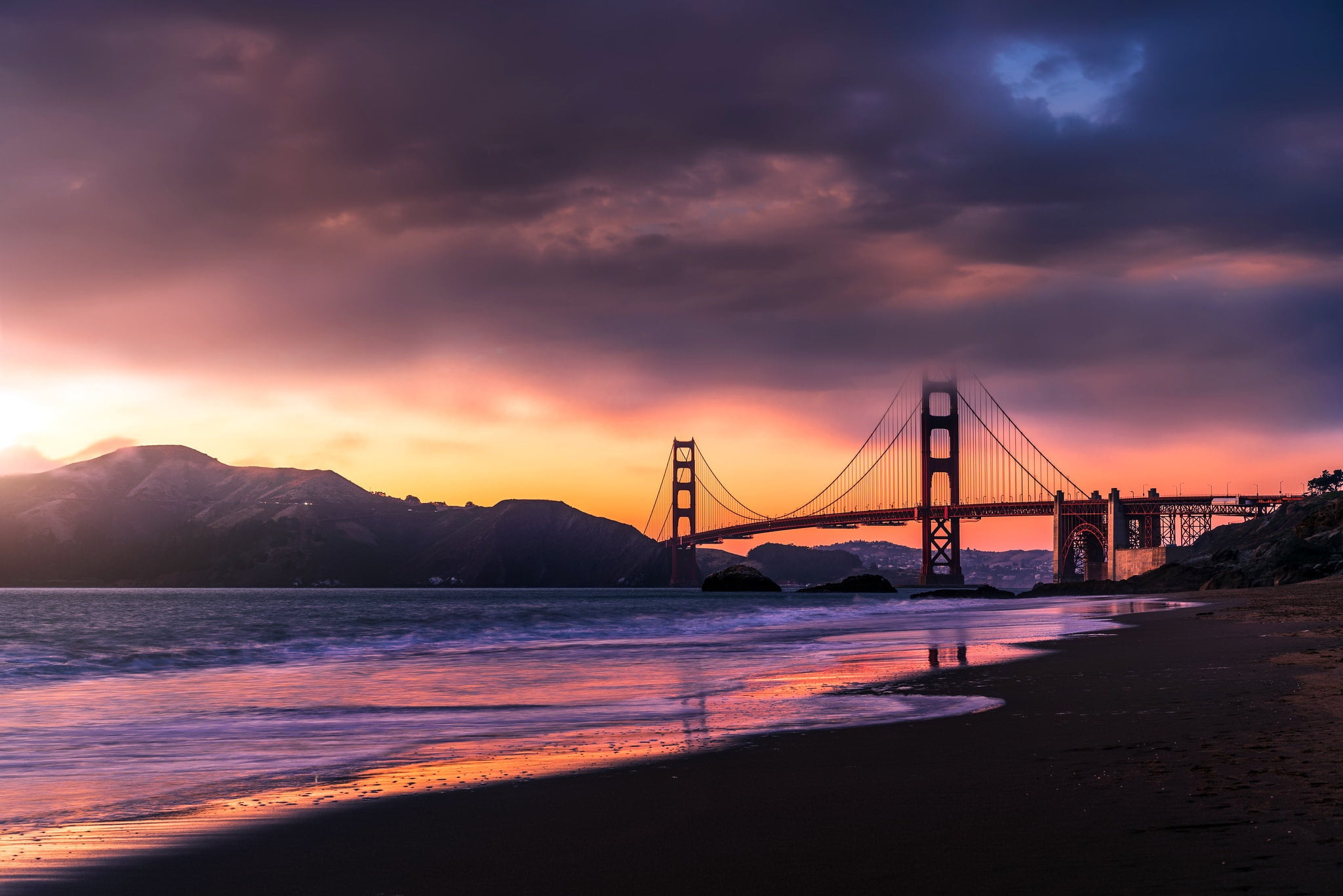 1080P, Fort Winfield Scott, Baker Beach, United States, California, HD Wallpaper
