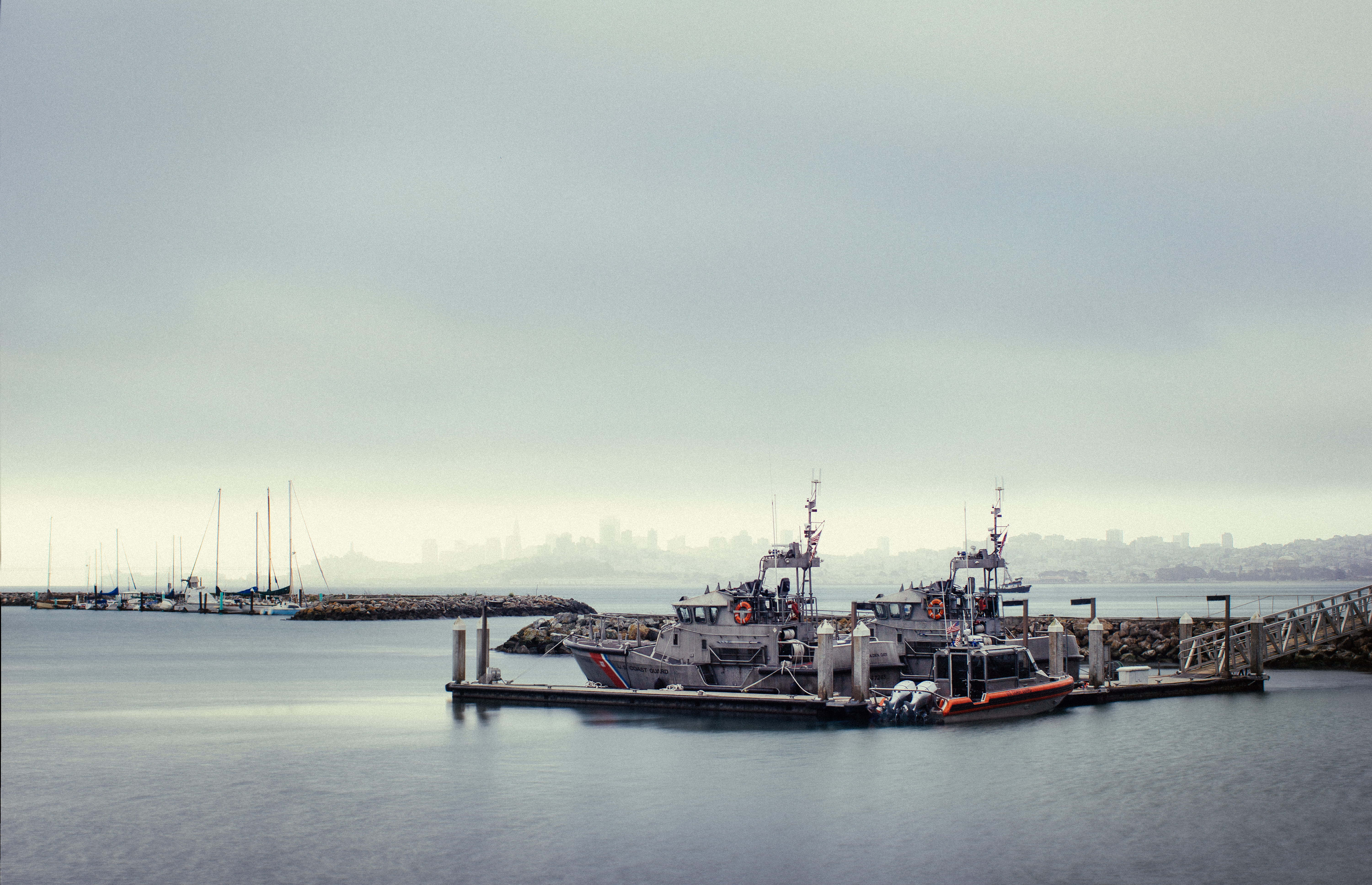 sausalito, shipping, fort baker, sky, san francisico, transportation, architecture, pier, ocean, united states, lifeboats, water, nautical vessel, commercial dock, HD Wallpaper