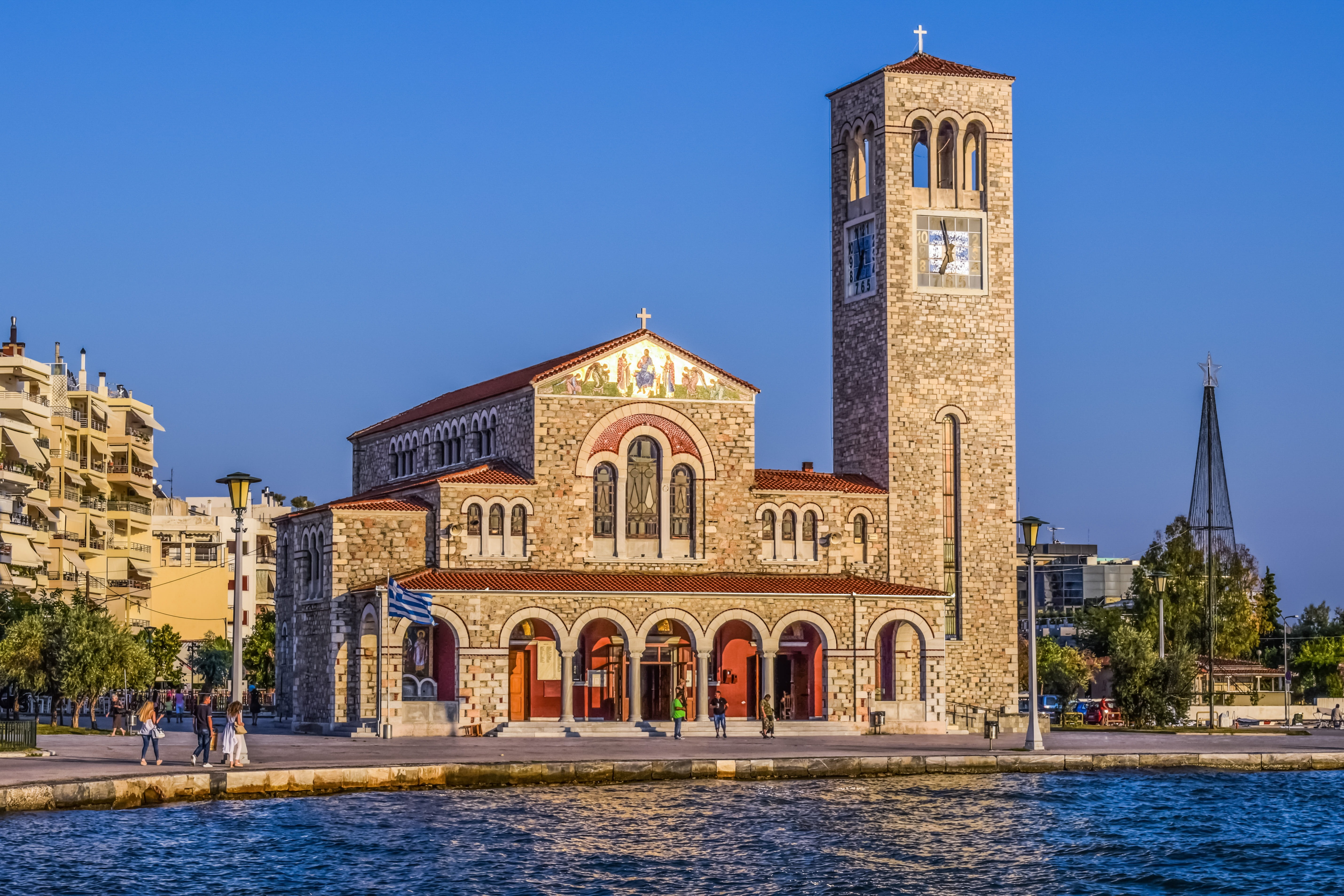 spirituality, hellas, sky, greece, city, day, nature, belief, travel destinations, blue, tower, architecture, thessaly, ayios konstantinos, religion, place of worship, HD Wallpaper