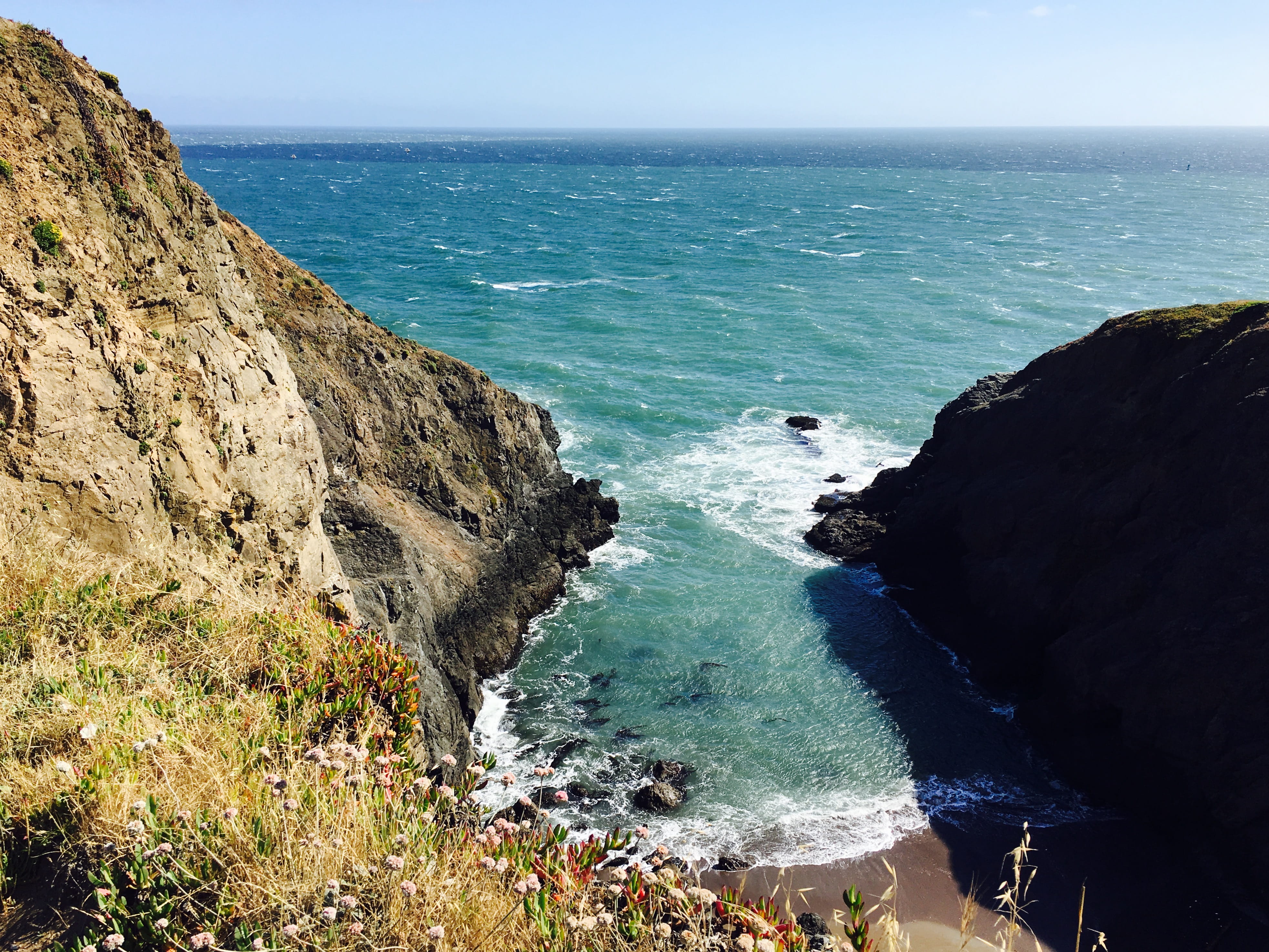 4K, san francisco, rock, rock - object, rocks, cove, beauty in nature, horizon over water, nature, horizon, sausalito, solid, day, cool, land, pool, no people, HD Wallpaper