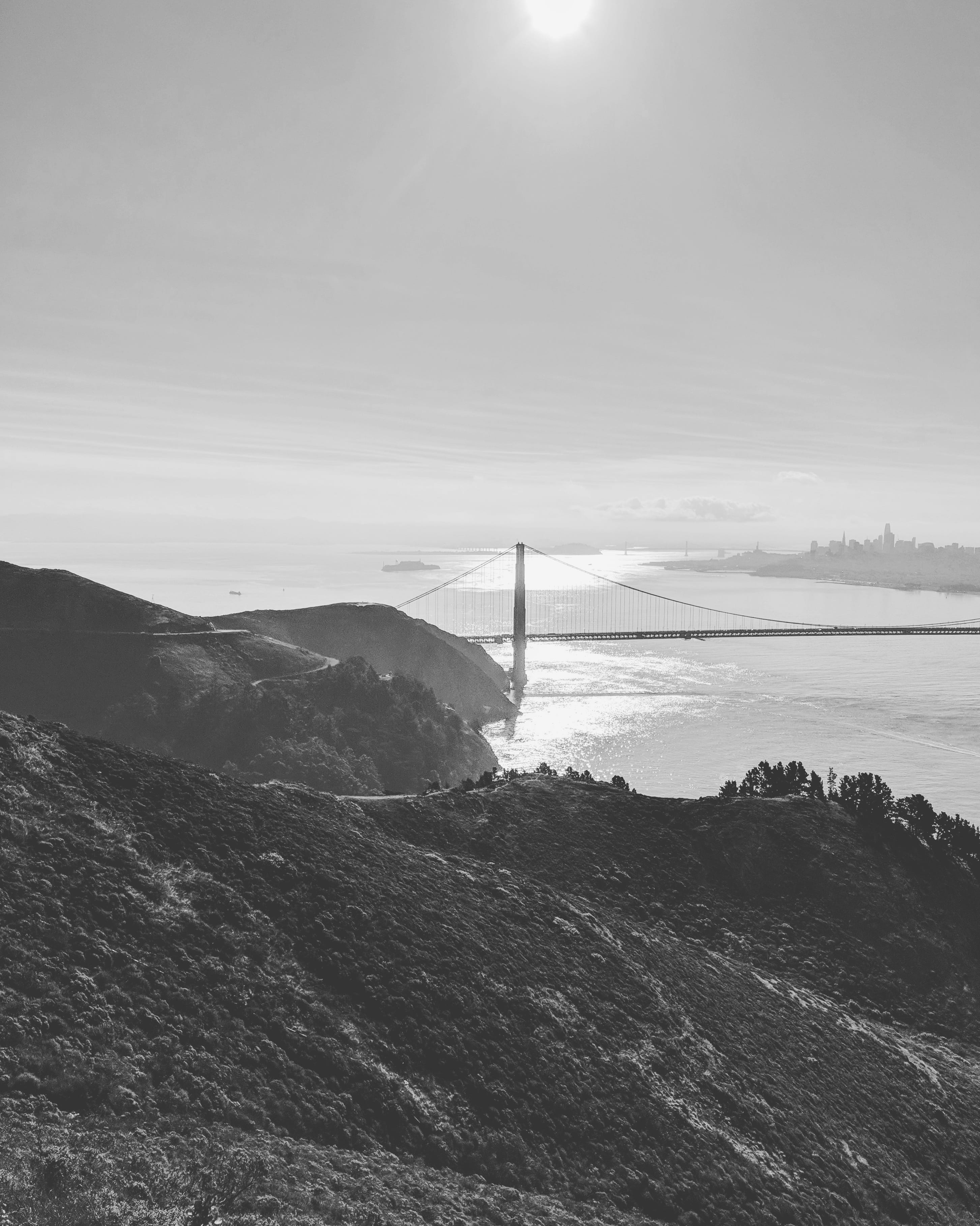 bridge - man made structure, day, bridge, no people, conzelman rd, headlands, tranquility, sausalito, water, scenics - nature, suspension bridge, connection, Phone HD Wallpaper