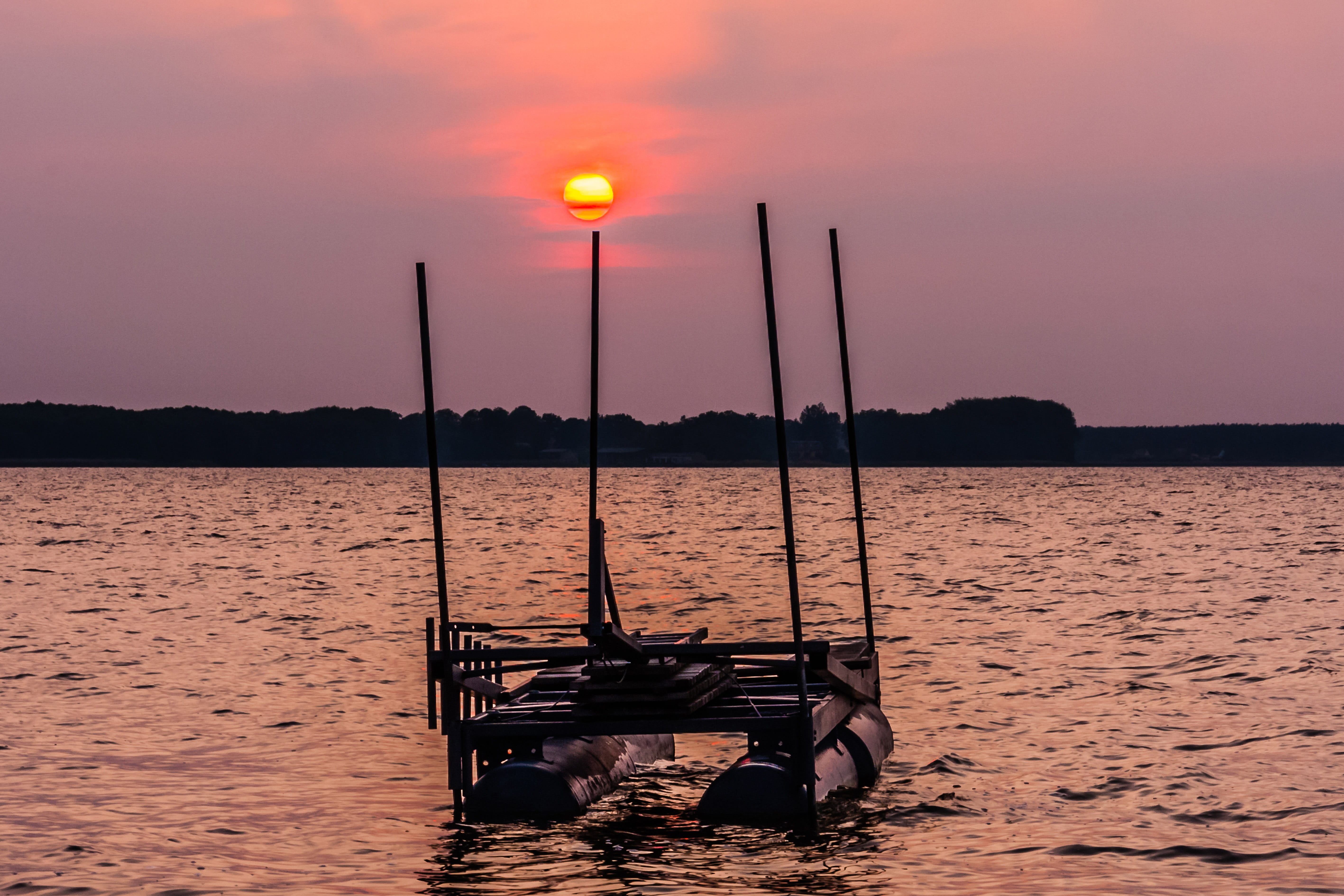 scenics - nature, 5K, biosphere reserve, beauty in nature, orange color, brandenburg, lake, sunset, tourismes, germany, beach, water, transportation, dusk, HD Wallpaper