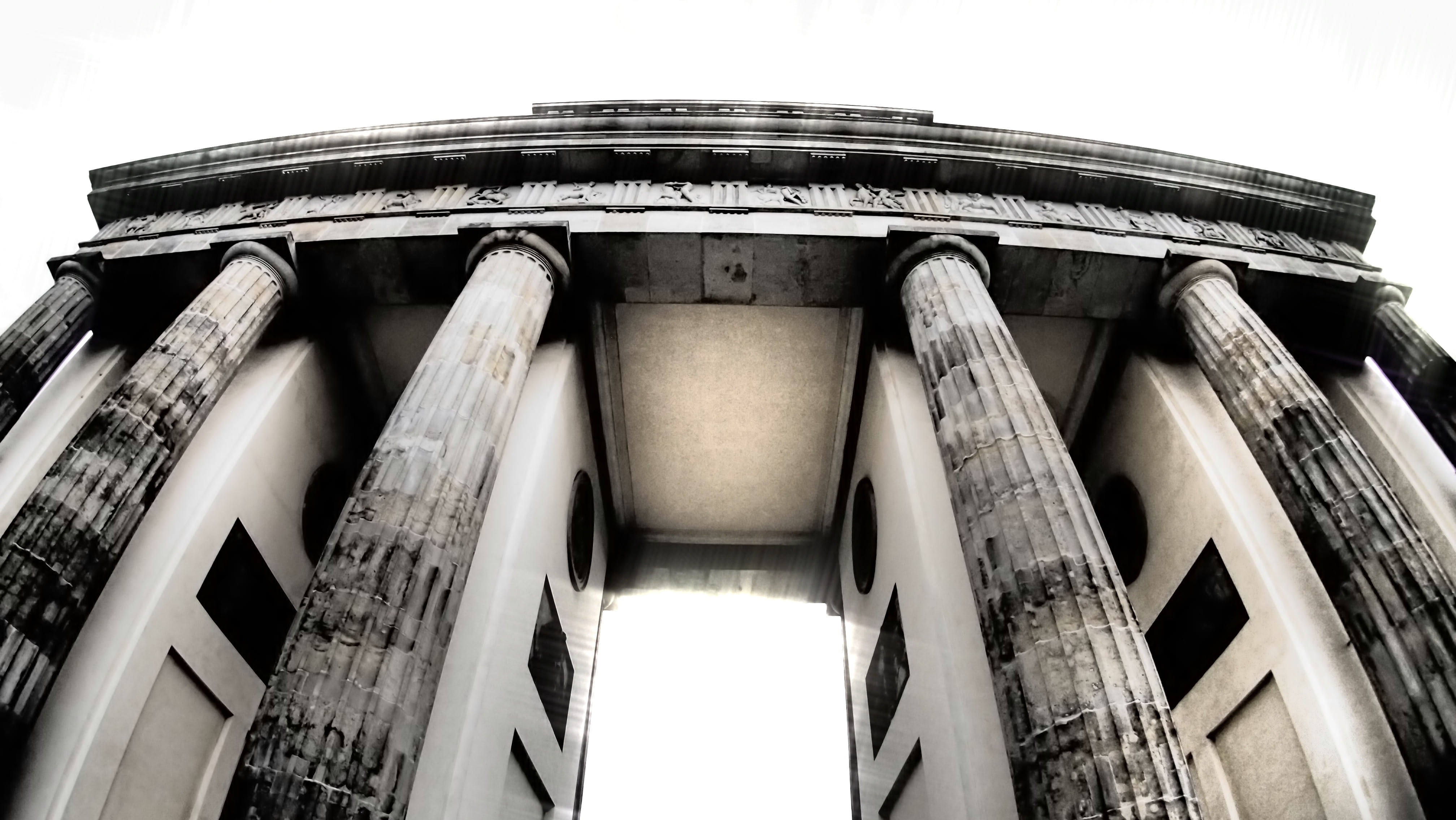 brandenburg gate, tourism, travel destinations, capital, old, architecture, no people, built Structure, black And White, clear sky, berlin, germany, architectural column, HD Wallpaper