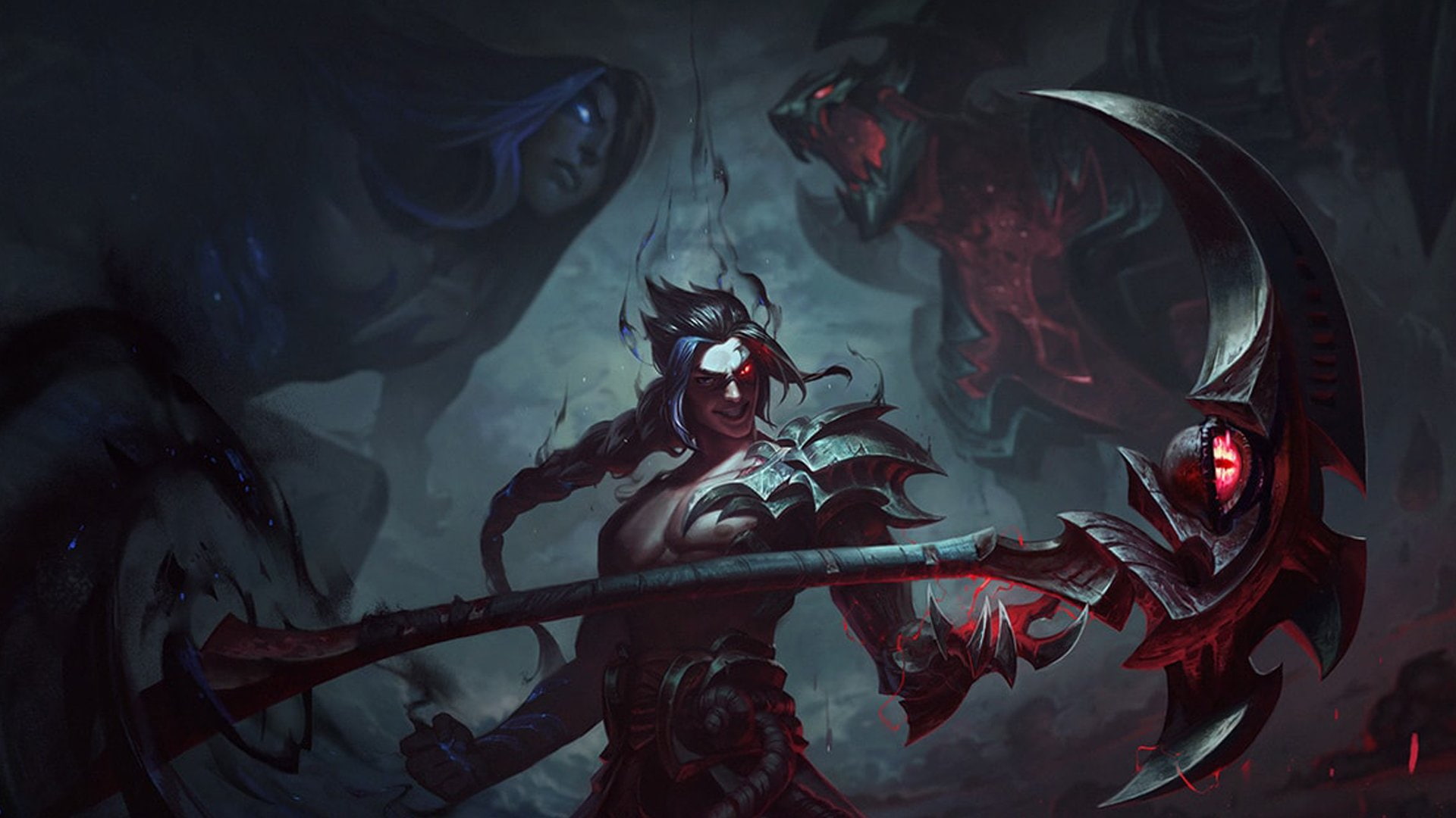 1080P, male, red, Kayn (League Of Legends), Video Game, League Of Legends, creativity, game, character, indoors, black color, aggression, no people, nature, HD Wallpaper