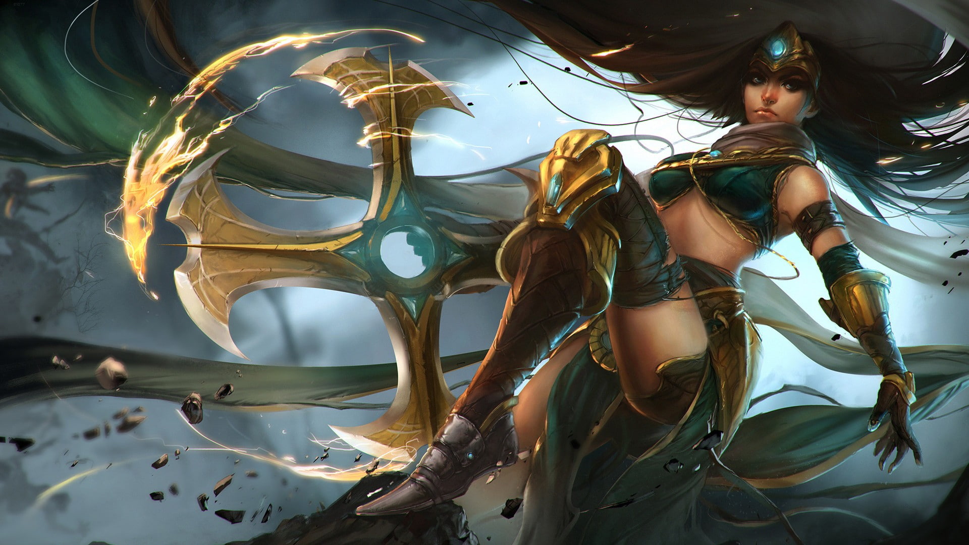 young adult, clothing, Sivir, standing, low angle view, leisure activity, women, nature, fashion, long hair, beauty, arts culture and entertainment, League of Legends, HD Wallpaper