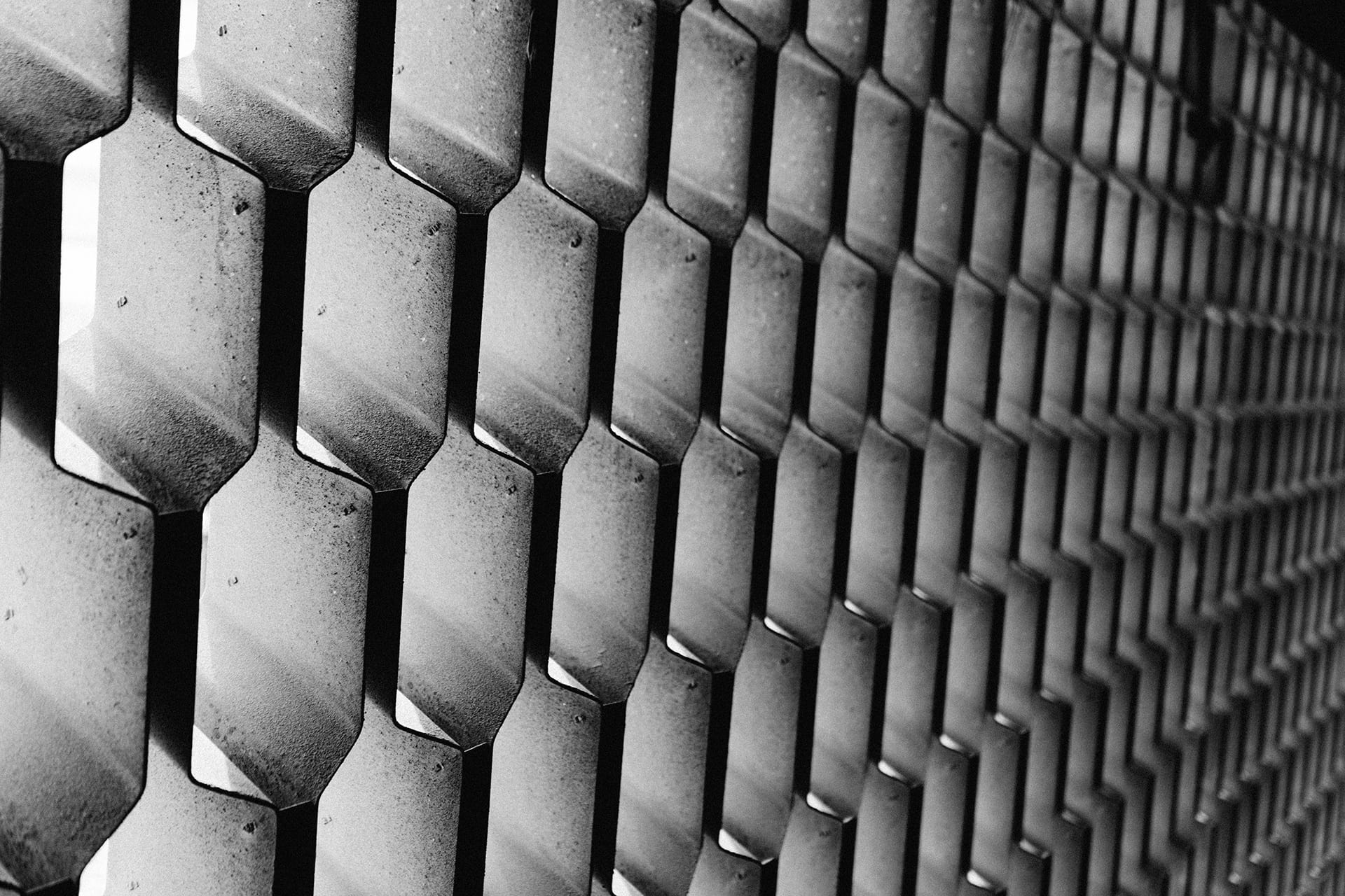 day, geometric, metal, repetition, steps and staircases, abundance, hexagon, arrangement, backgrounds, wall, order, large group of objects, textured, light, HD Wallpaper