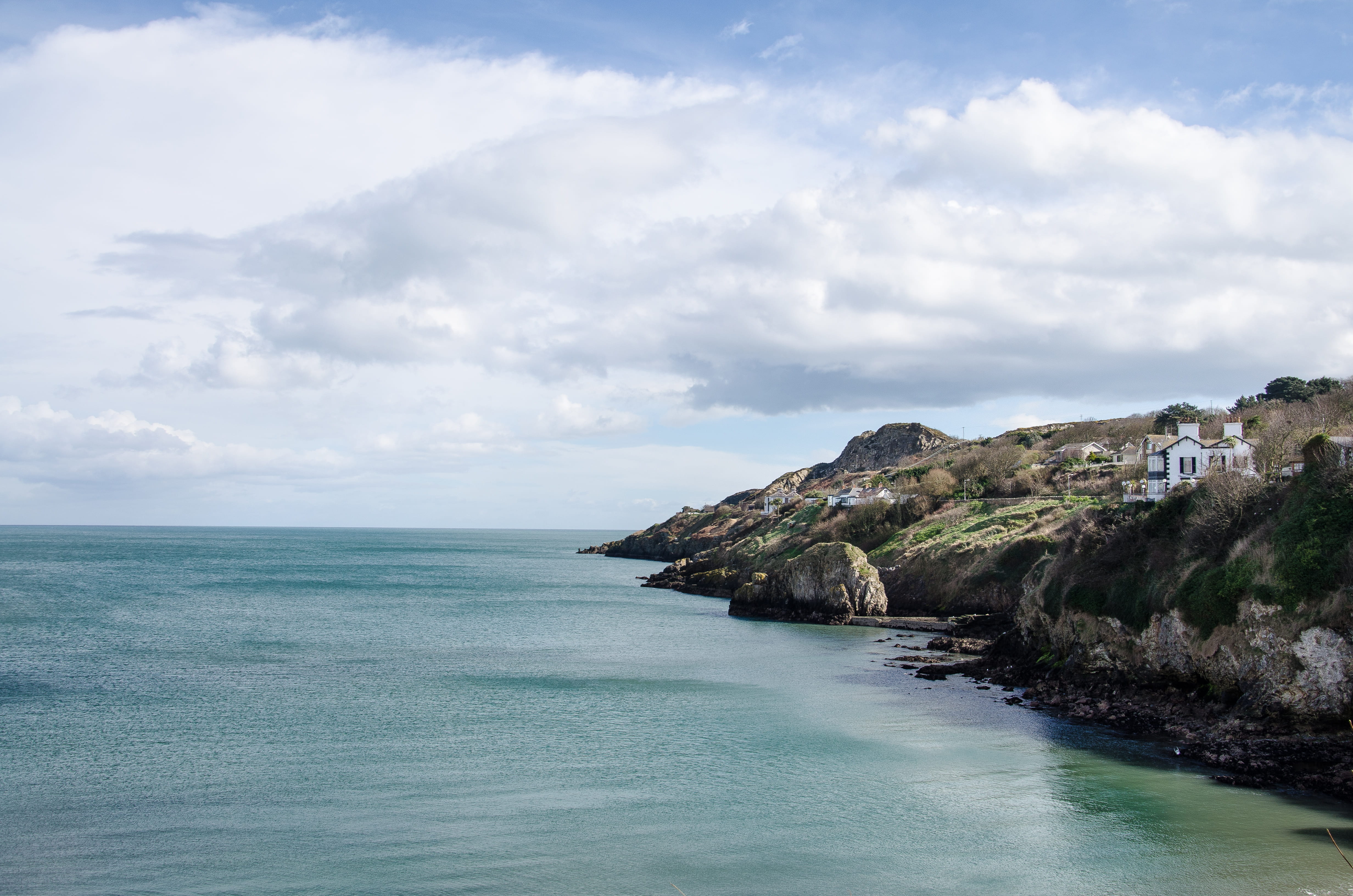 scenics - nature, idyllic, landscape, cliff, howth, rock, turquoise colored, cliffs, land, day, waterfront, ireland, coastal, water, outdoors, coast, beauty in nature, HD Wallpaper