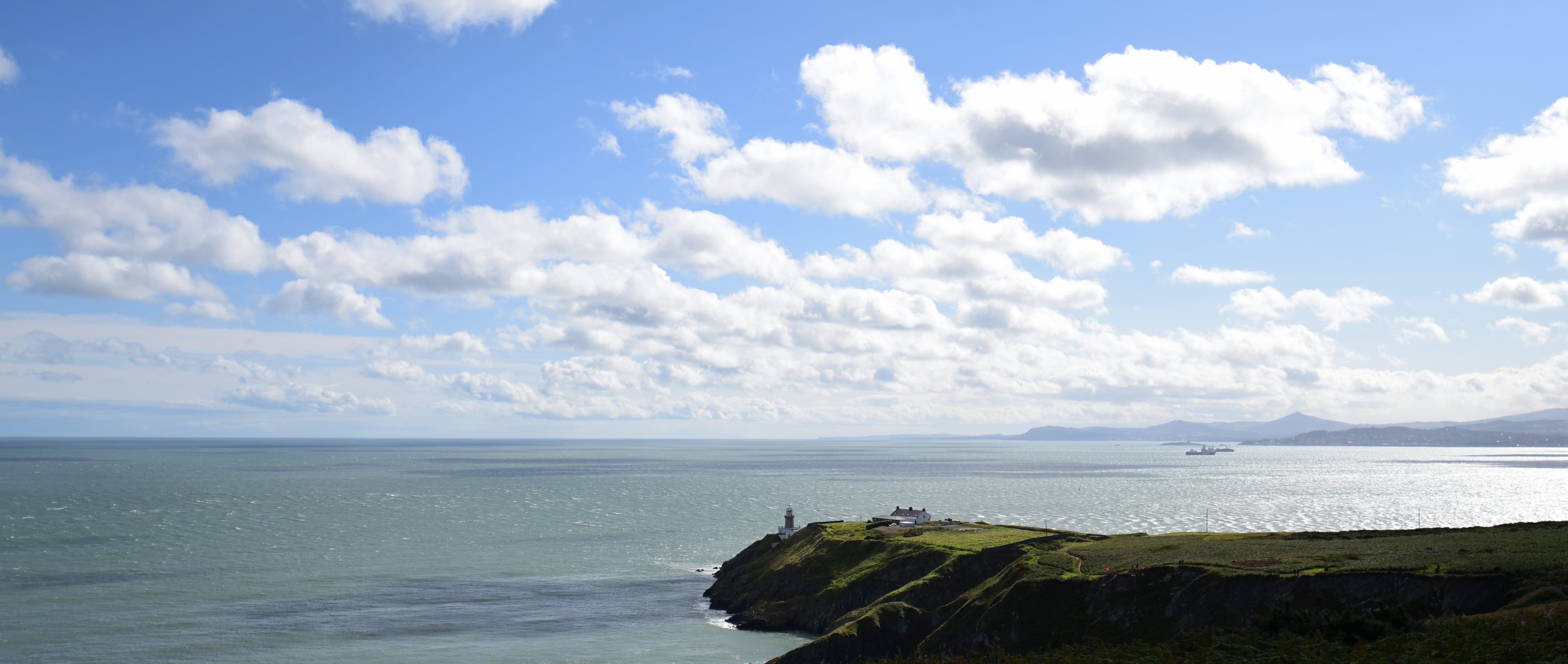 cloudscape, lighthouse, cloud - sky, sea, tranquil scene, beach, day, ireland, scenics - nature, 5K, land, dublin, water, song of the ocean, tranquility, HD Wallpaper