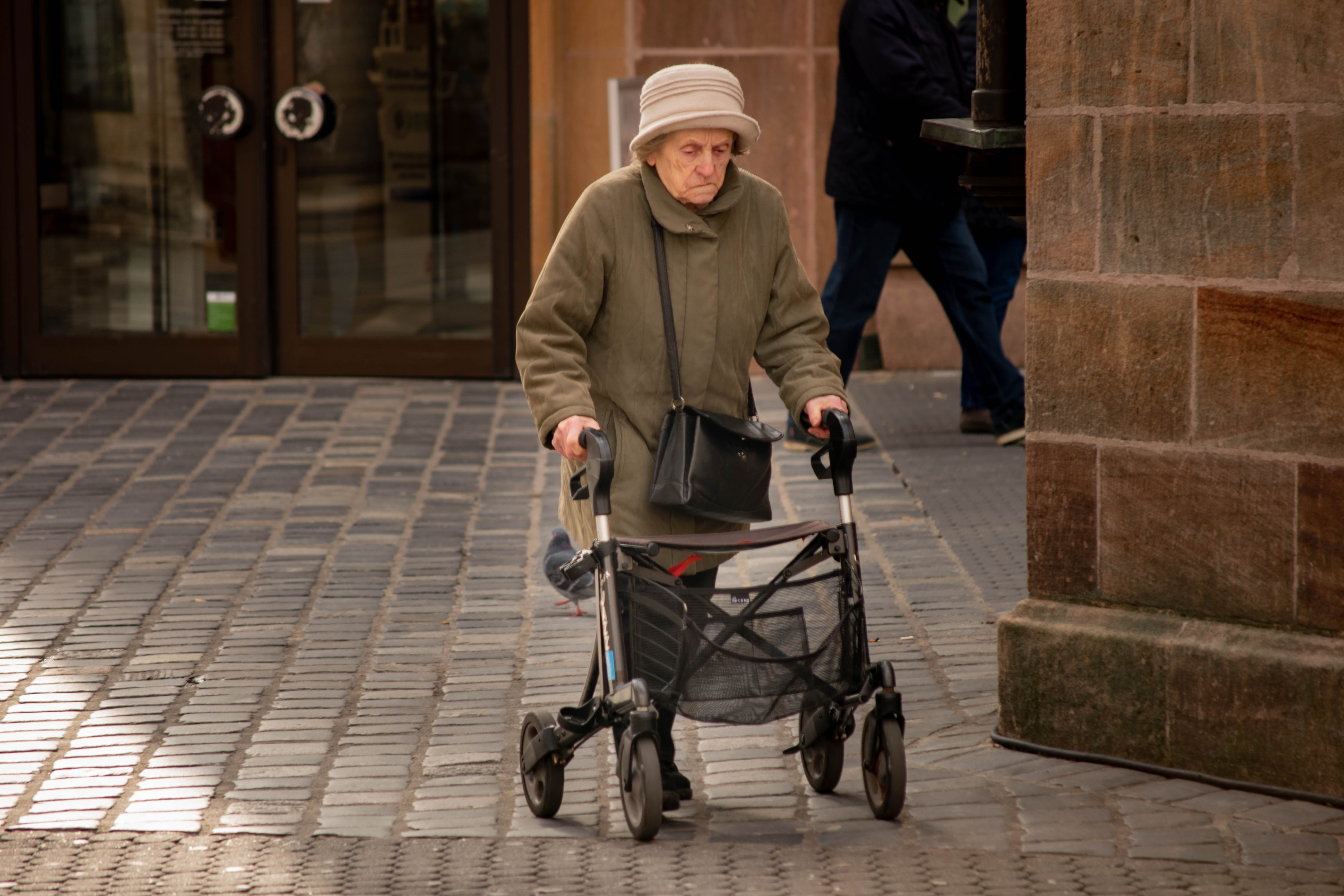 wheelchair, bless you, transportation, senior adult, old age, 5K, board, adult, architecture, medical equipment, real people, warm clothing, walking, one person, HD Wallpaper