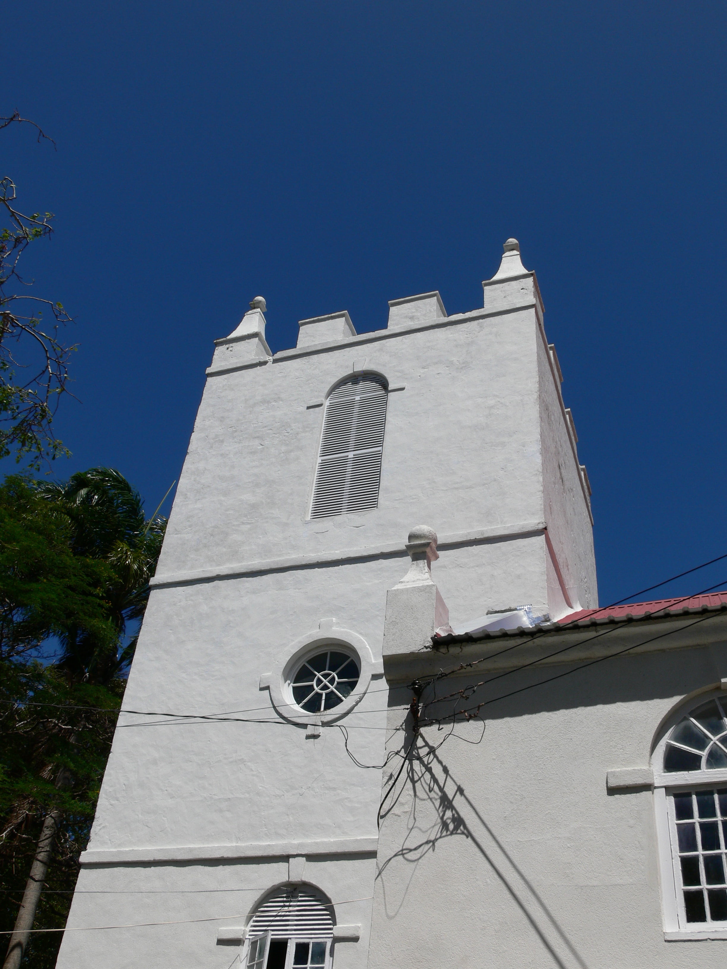 blue sky, church, outdoors, barbados, place of worship, nature, building, clear sky, architecture, blue, low angle view, tower, built structure, building exterior, Phone HD Wallpaper