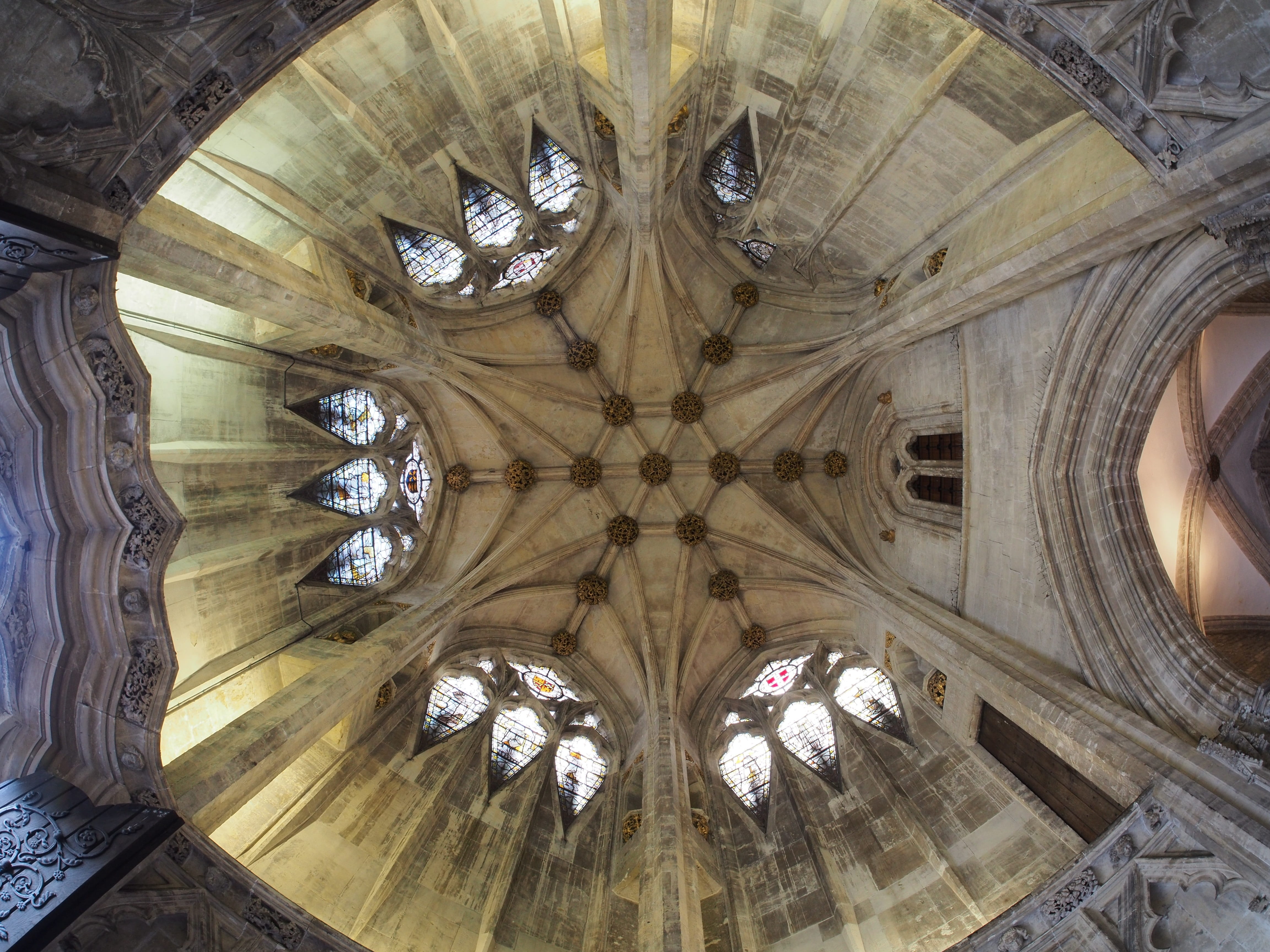 mary redcliffe church, anglican, the past, architectural column, indoors, bristol, radial, gothic, 4K, Redcliffe, cathedral, religion, mural, built structure, HD Wallpaper