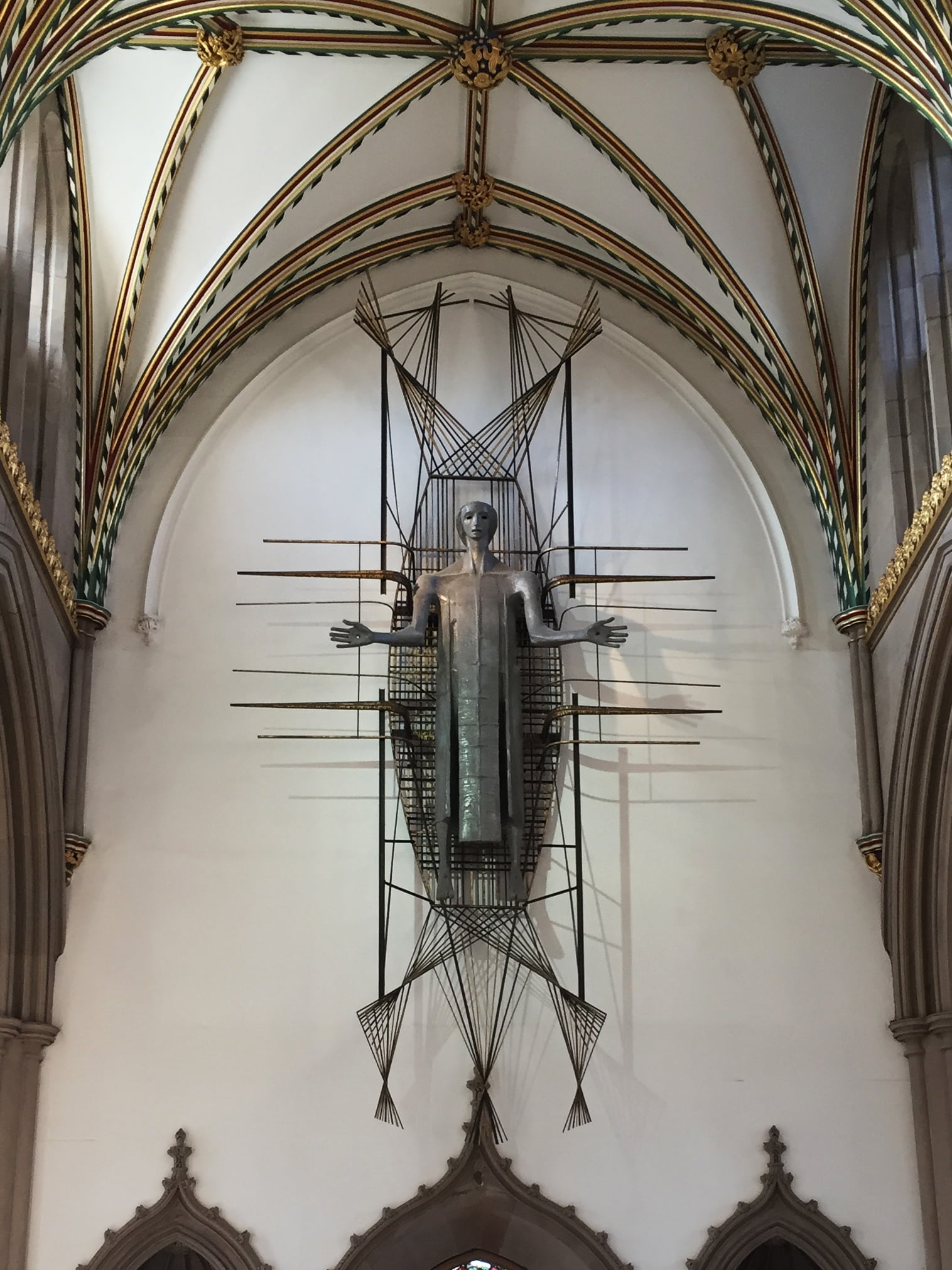 no people, reflection, christianity, christ, cathedral, ceiling, catholicism, lancashire, 1080P, gothic Style, church, indoors, blackburn, connection, Phone HD Wallpaper