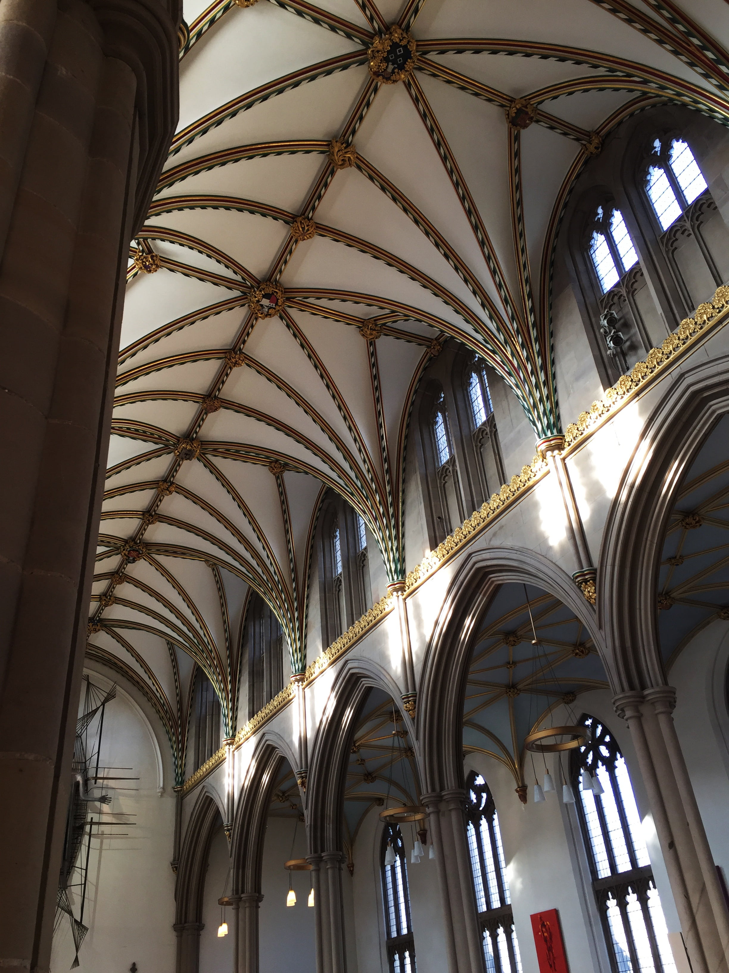 religion, anglican, architectural column, gothic style, belief, town, low angle view, built structure, the past, building, christ, spirituality, 2K, indoors, Phone HD Wallpaper