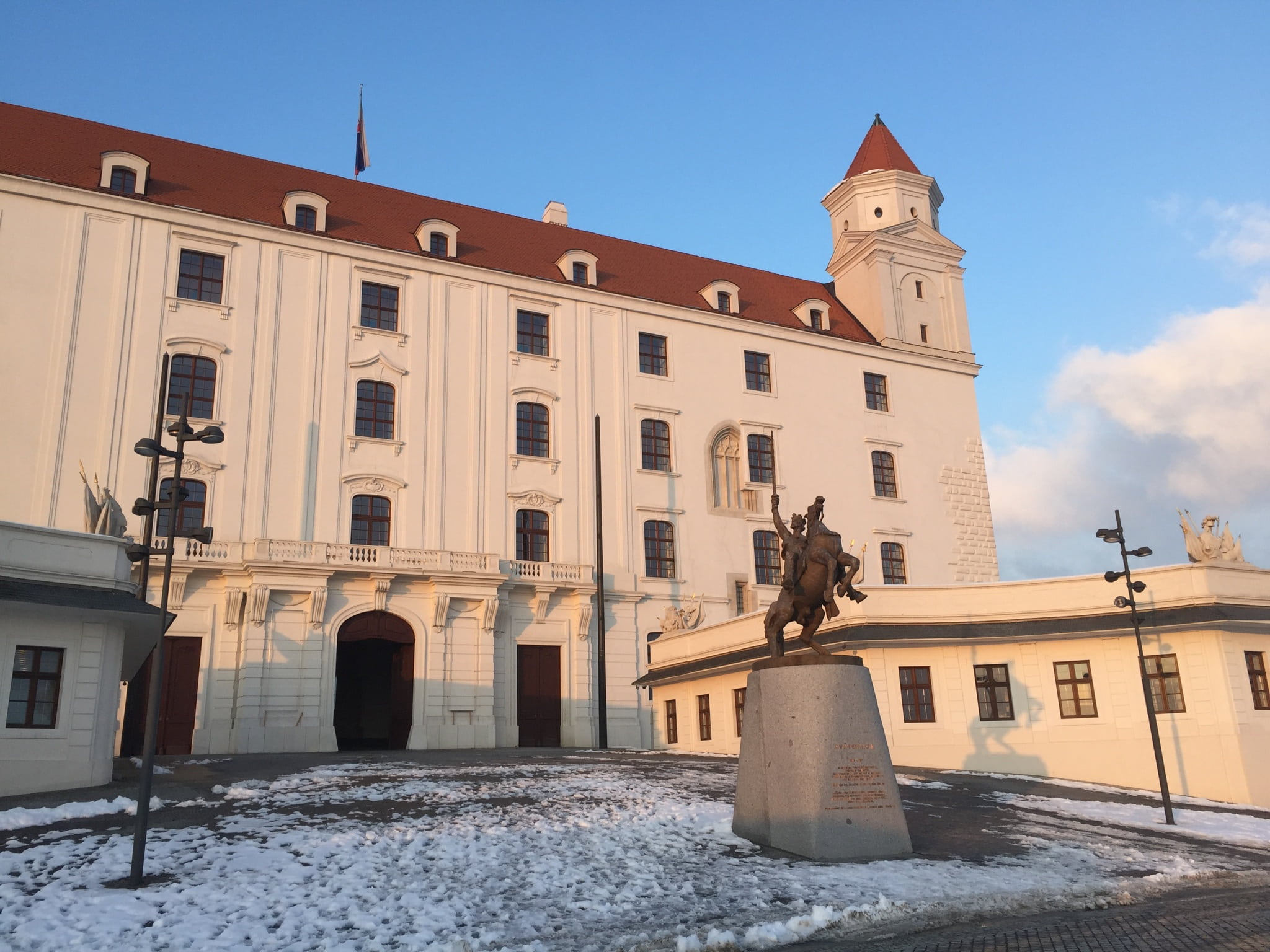 european, outdoors, sightseeing, representation, town, bratislava, window, republic, art and craft, building, nature, landmark, snow, europe, human representation, HD Wallpaper