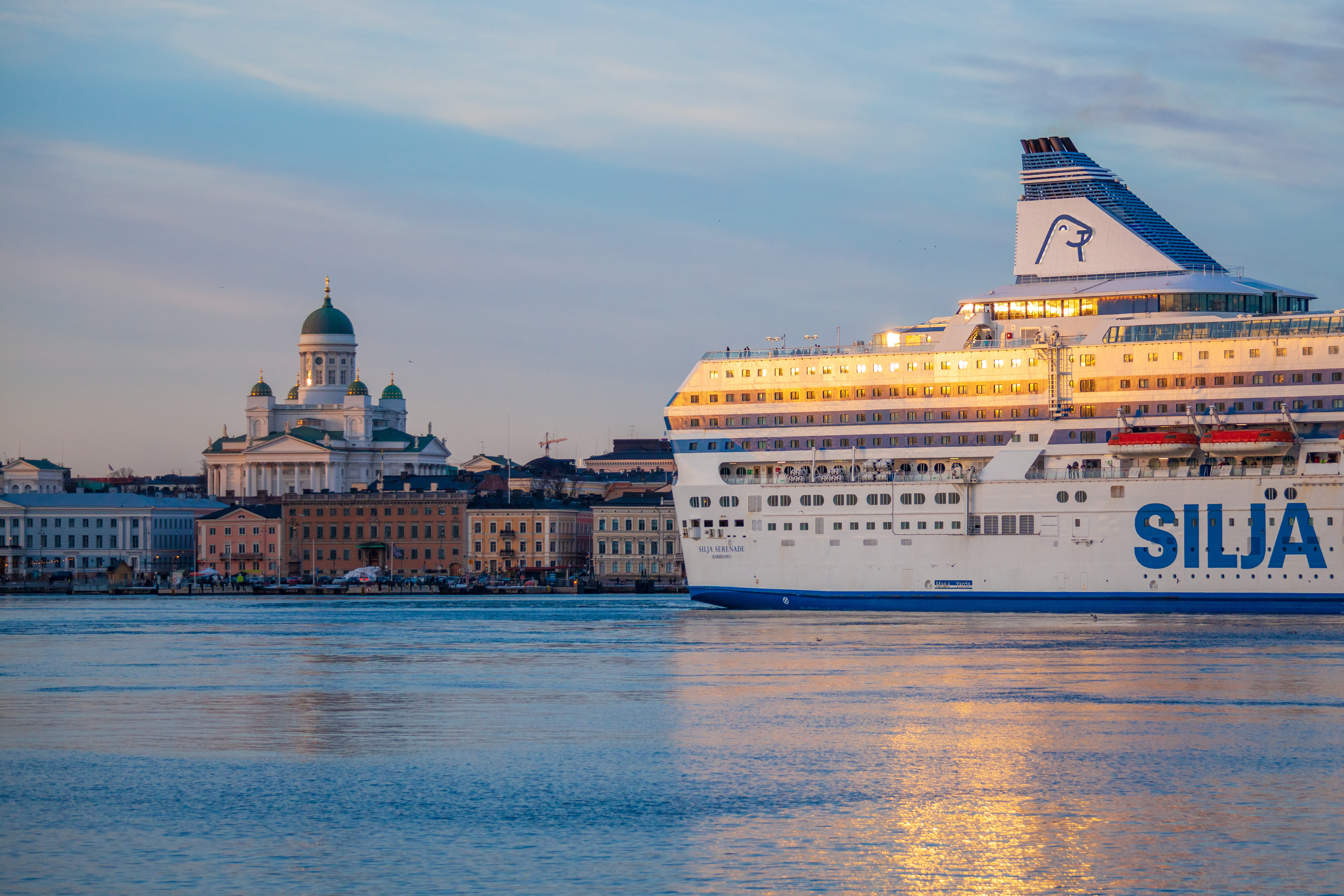 travel destinations, water, religion, sunset, waterfront, transportation, history, silja line serenade, belief, watercraft, tourism, ship, finland, travel, HD Wallpaper