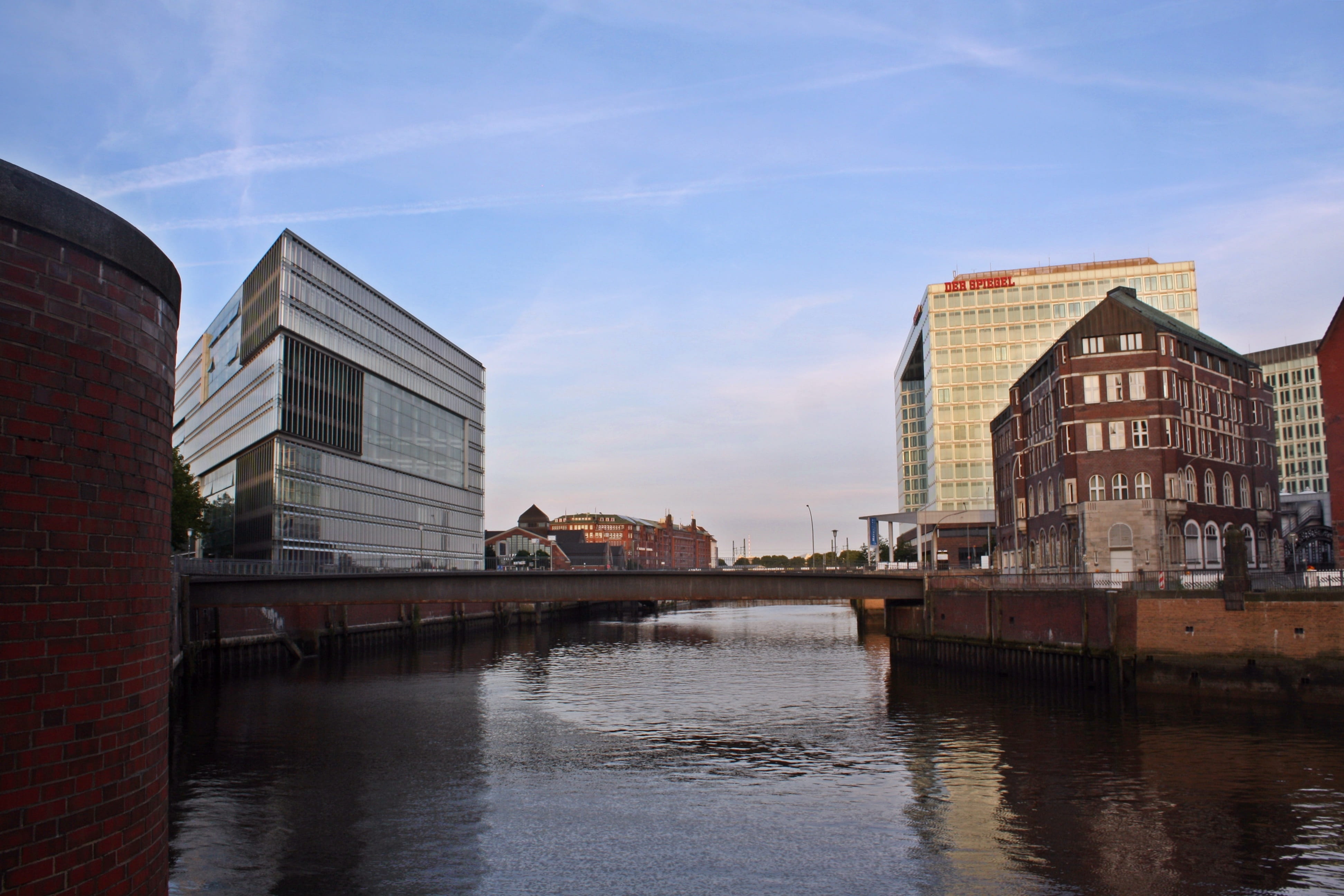 built structure, day, port motifs, reflection, modern, architecture, Port, Cruise, sky, 4K, cloud - sky, Motifs, transportation, outdoors, building, harbour cruise, HD Wallpaper