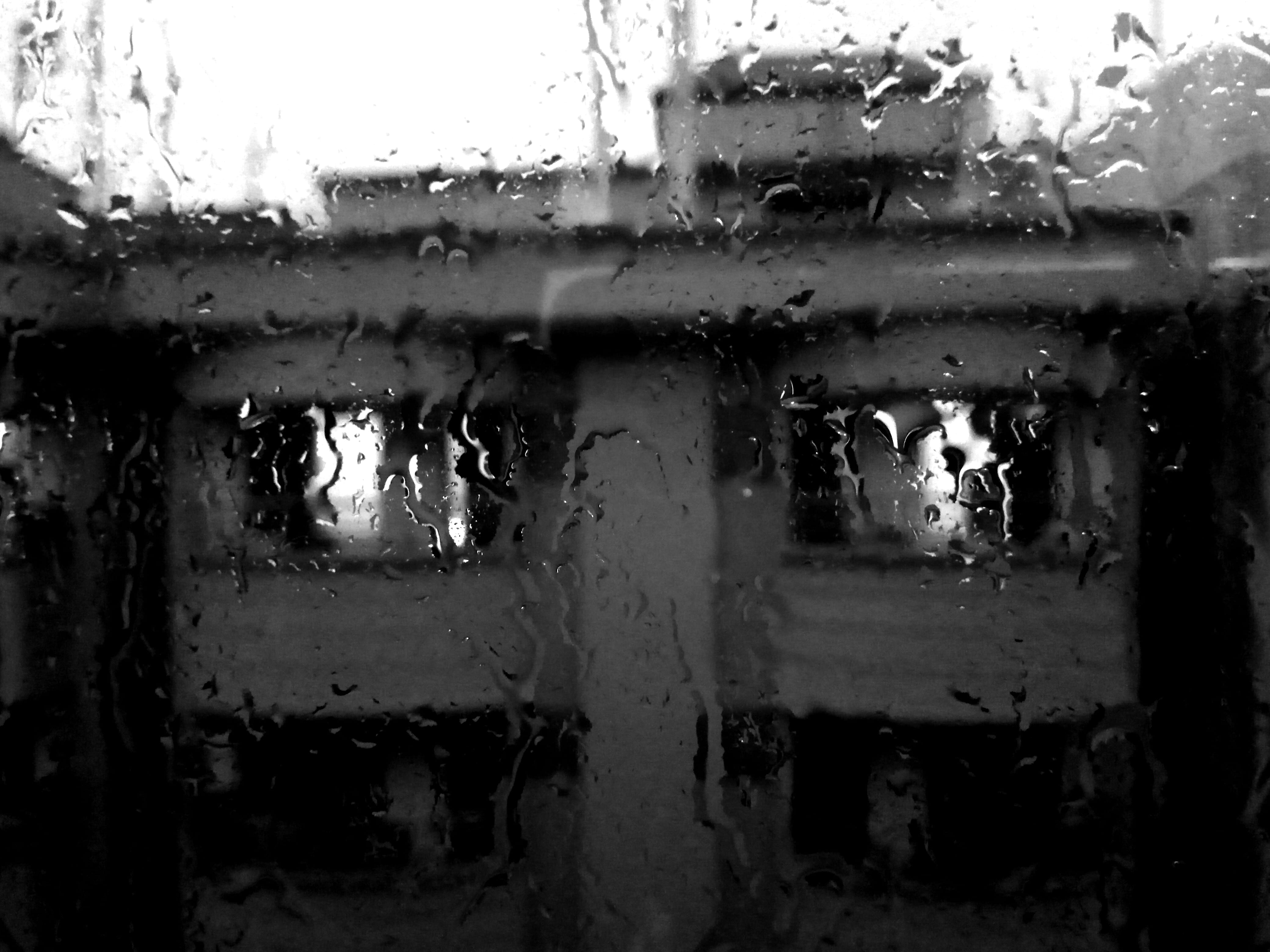 glass, no people, glass - material, close-up, building, rain, raindrops, backgrounds, focus on foreground, pouring, focus, depth of field, raindrop, architecture, HD Wallpaper