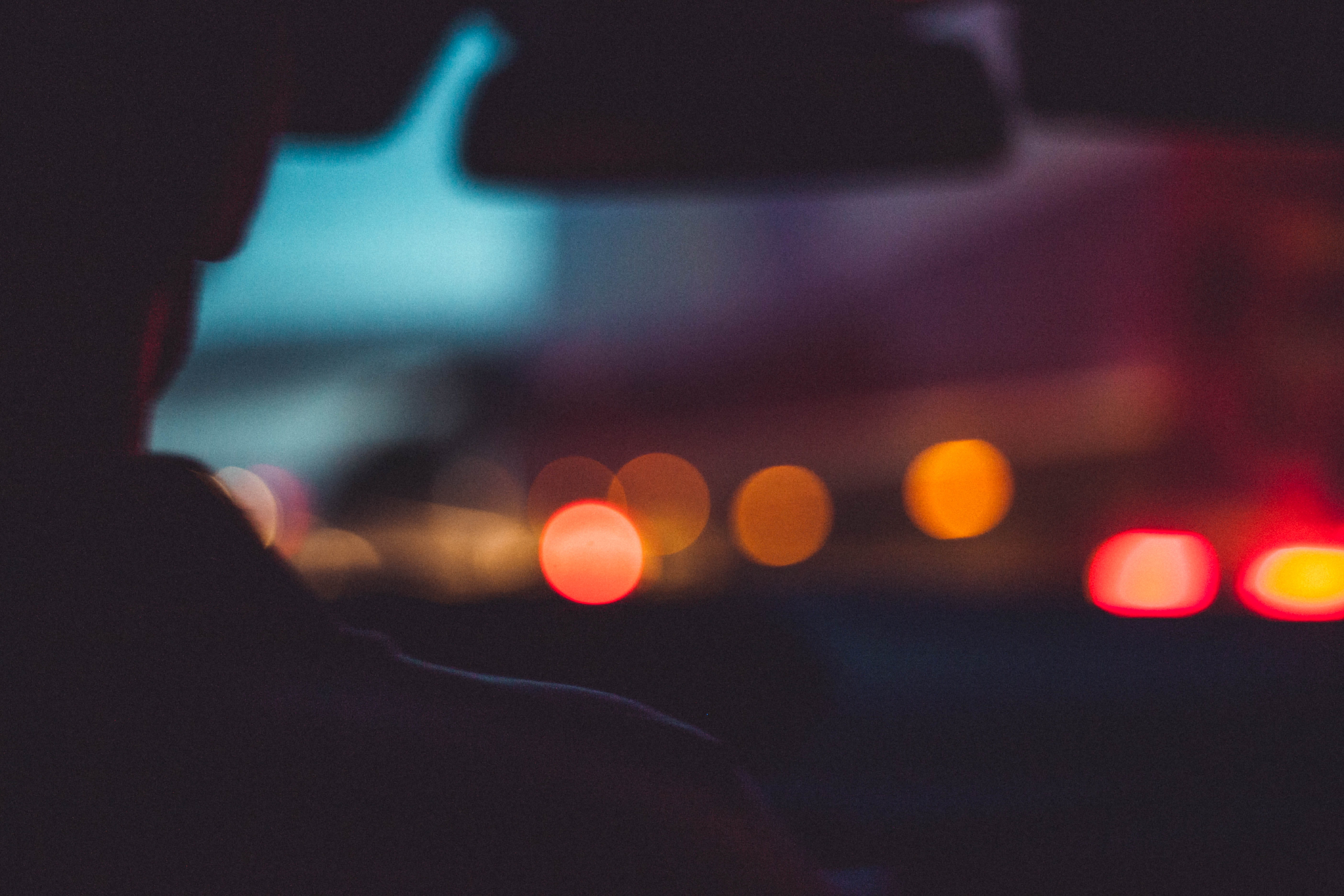 mode of transportation, street, transportation, vehicle interior, nightlife, person, city life, travel, defocused, journey, city, illuminated, car, driving, HD Wallpaper