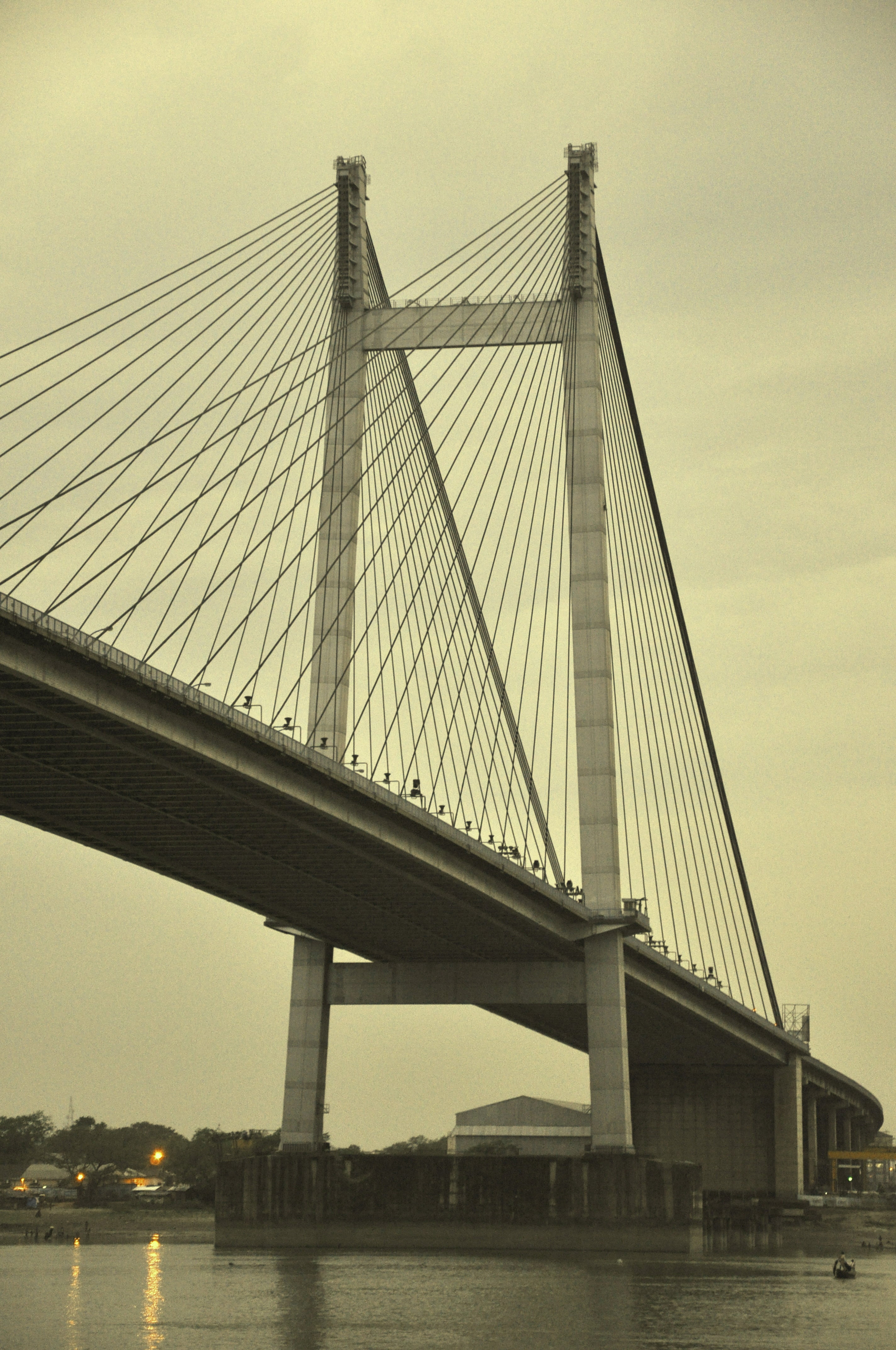 built structure, cloud - sky, nature, famous Place, transportation, bay, sky, bombay, waterfront, bridge, cable, 4K, architecture, engineering, long, travel destinations, Phone HD Wallpaper