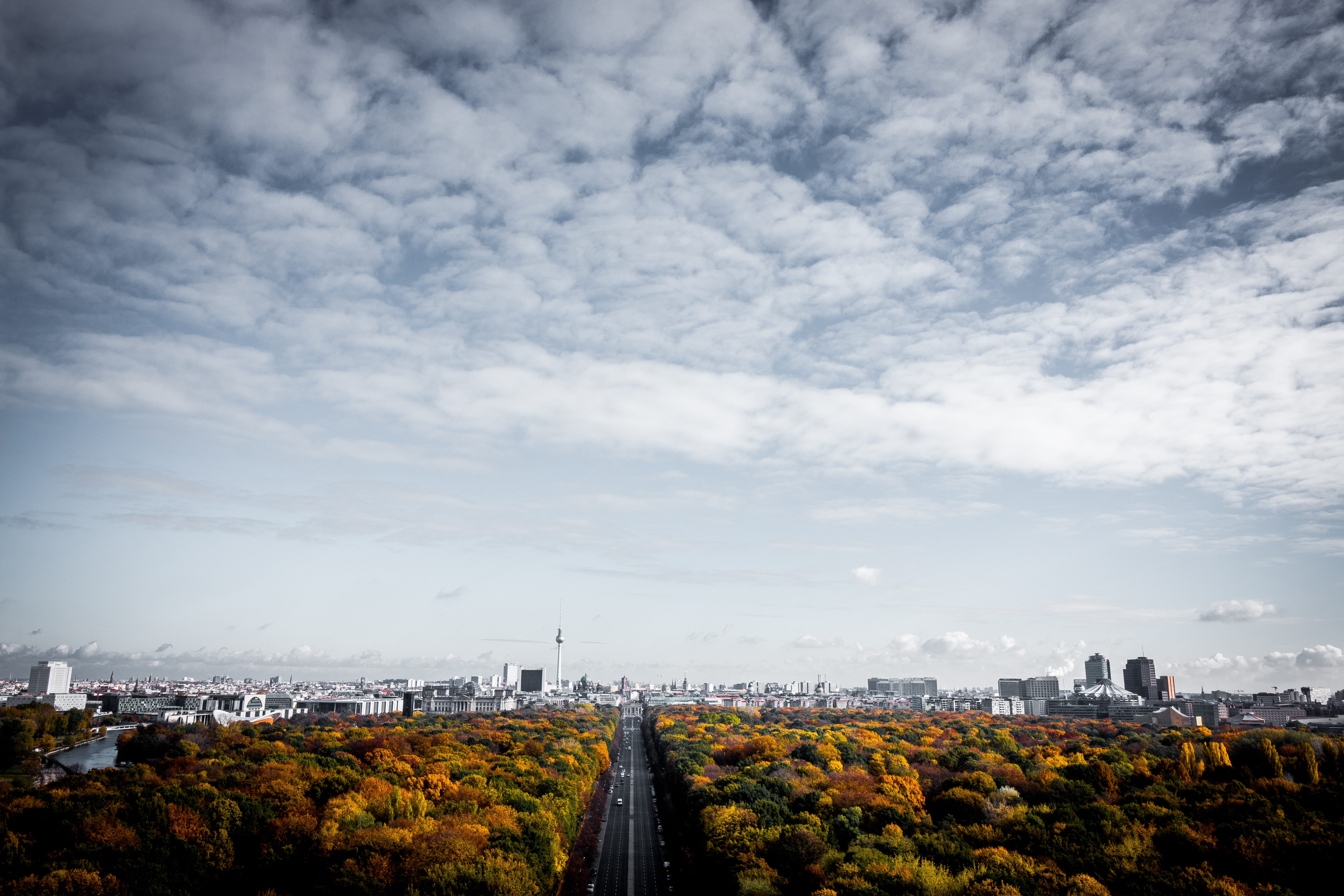 nature, no people, way, highway, forest, travel destinations, built structure, berlin, 5K, scenery, beauty in nature, plant, aerial, photography, city, HD Wallpaper