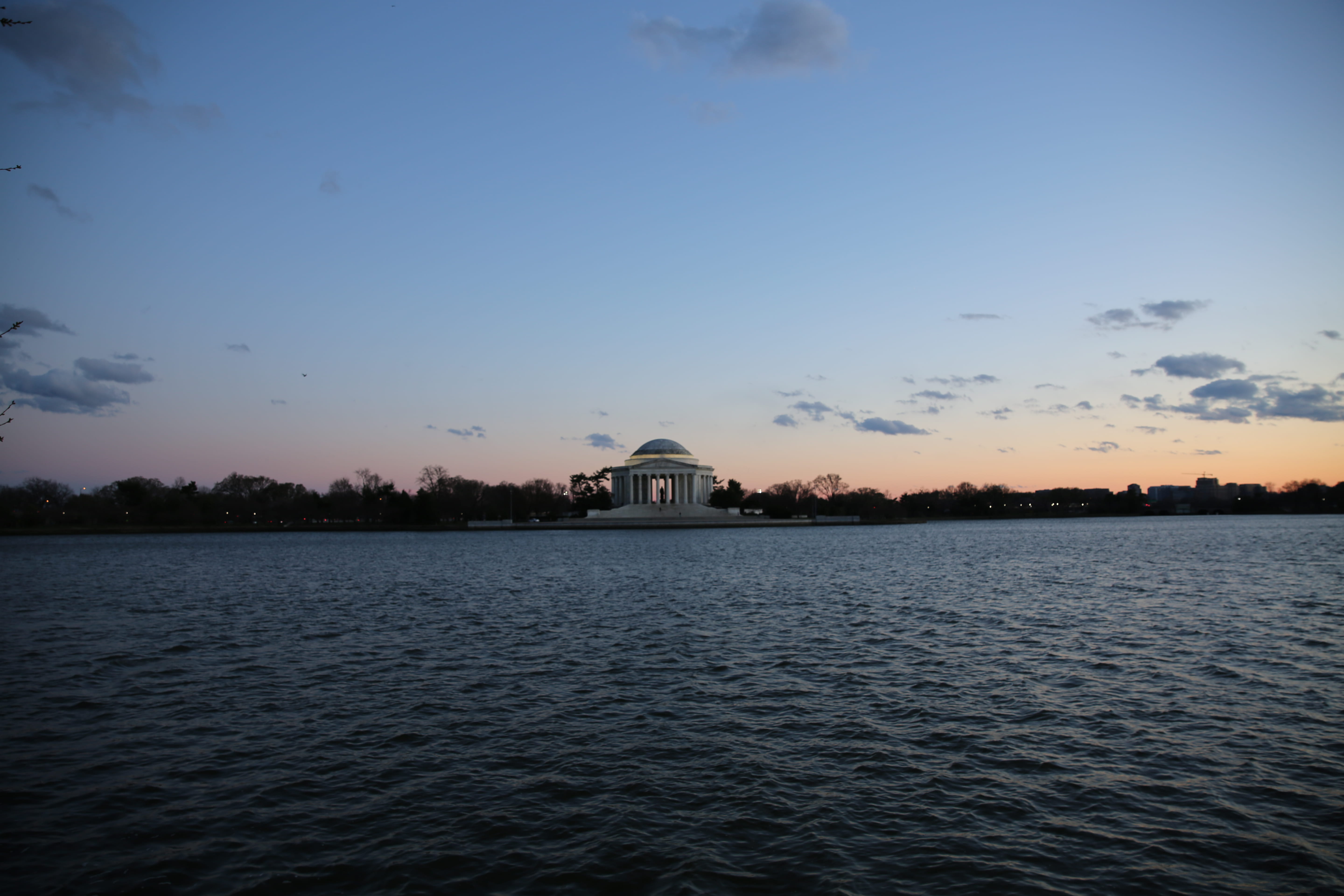 jefferson, building exterior, 5K, washington dc, tidal basin, sky, travel destinations, capital, cloud - sky, architecture, water, dome, united states, HD Wallpaper