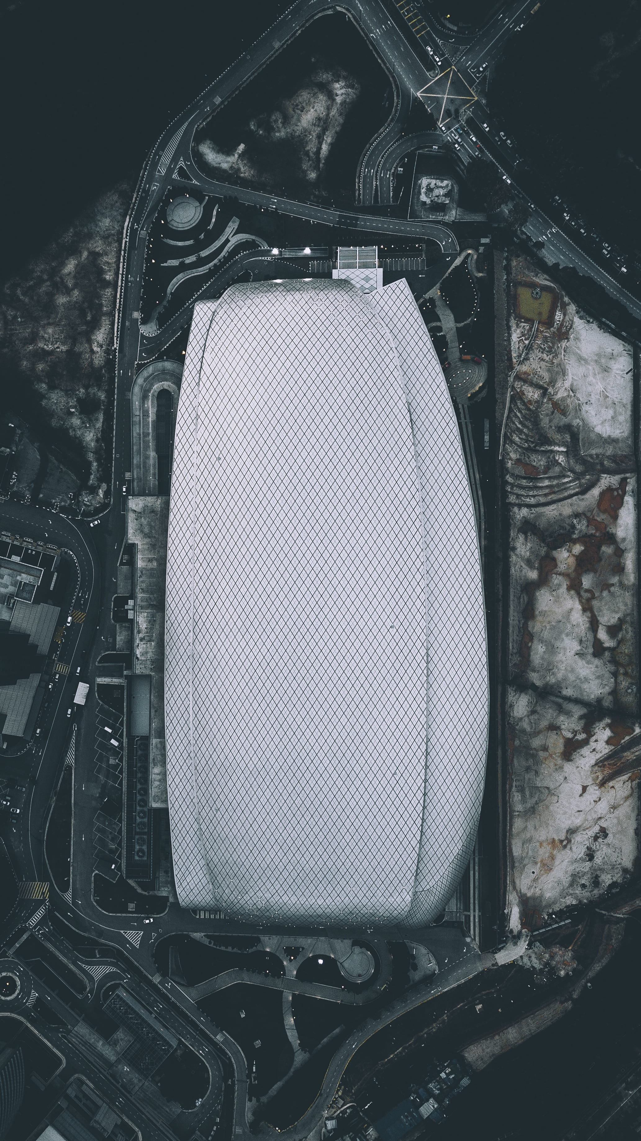 outdoors, urban, photography, motor vehicle, grayscale, modern architecture, photo, engine, looking down, travel, communication, aerial view, background, Phone HD Wallpaper