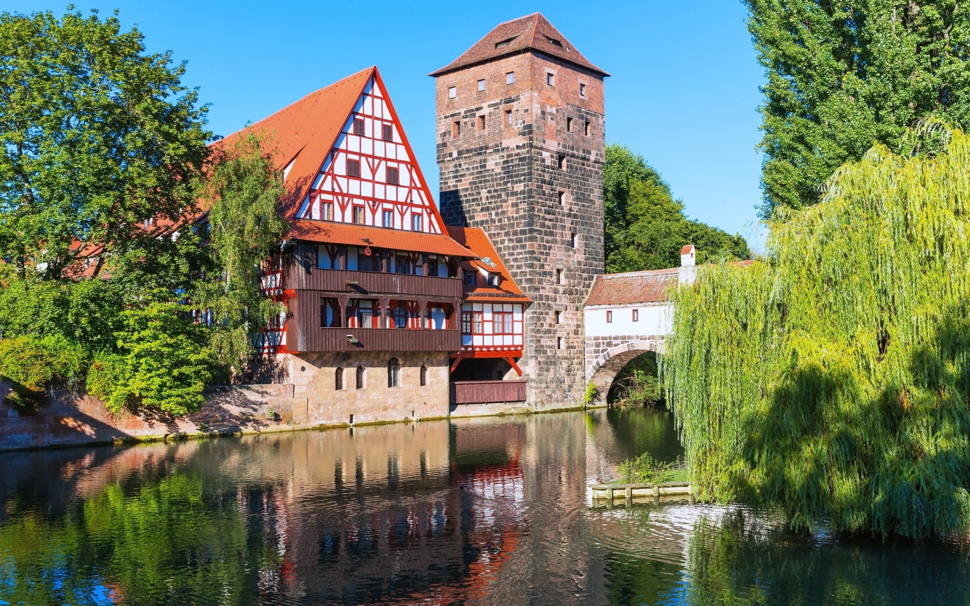 Man Made, Germany, House, 1080P, Building, River, Nuremberg, HD Wallpaper