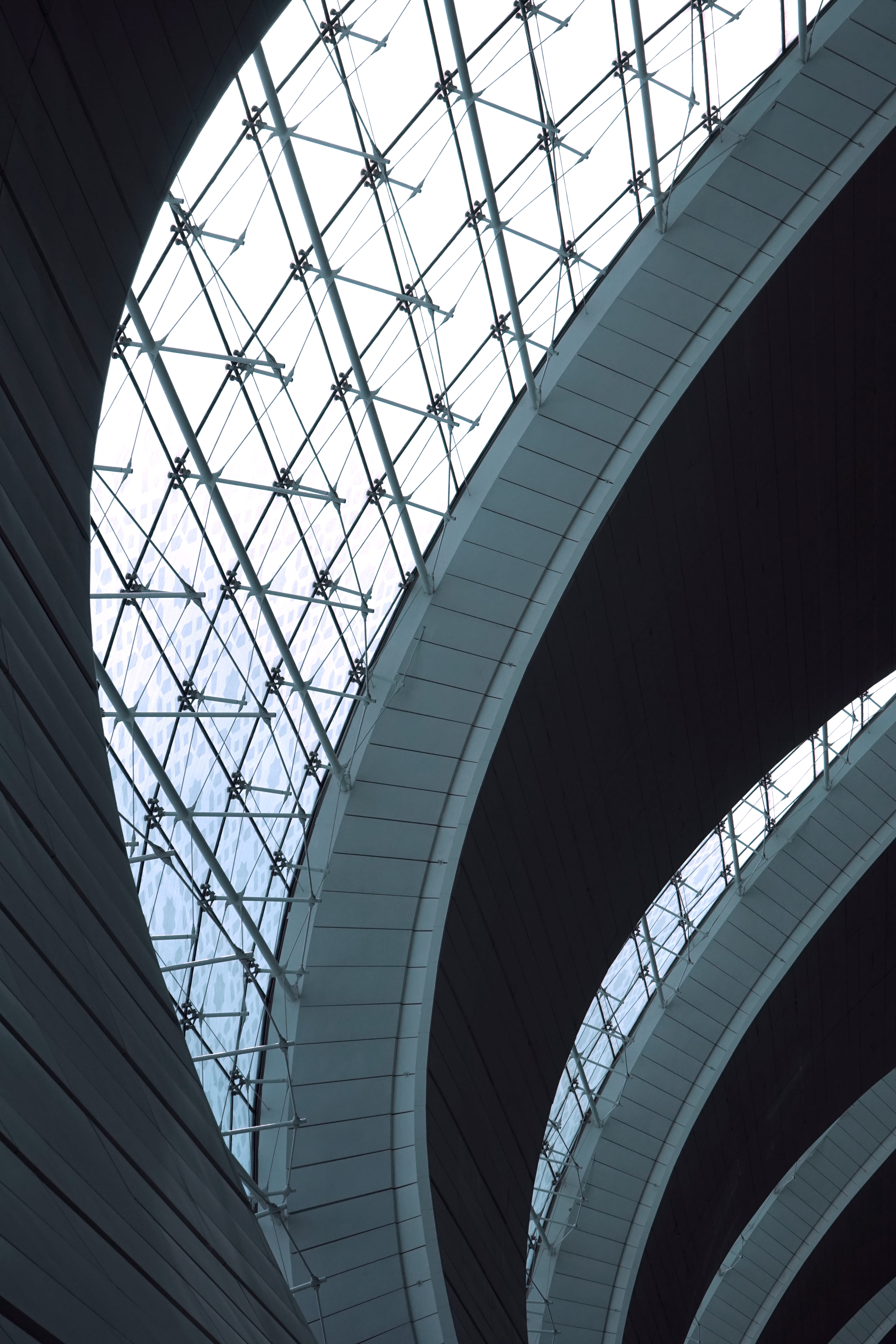 sky, sunlight, glazing, dubai, directly below, glass, skylight, transparent, facade, day, glass - material, shopping mall, united arab emirates, indoors, Phone HD Wallpaper