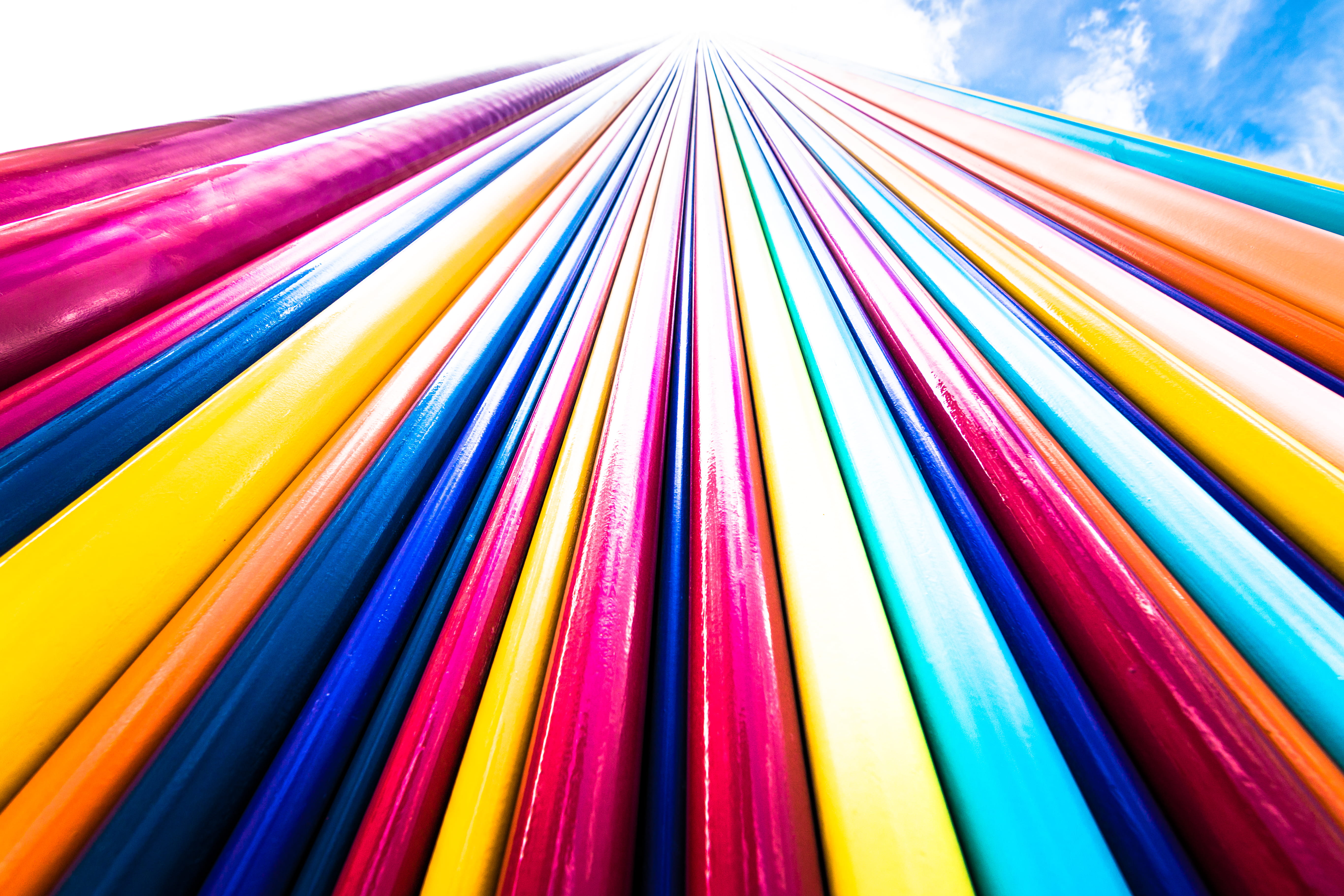 pencil, variation, pattern, no people, multi colored, stripes, creativity, in a row, backgrounds, la defense, france, indoors, choice, paris, arrangement, HD Wallpaper