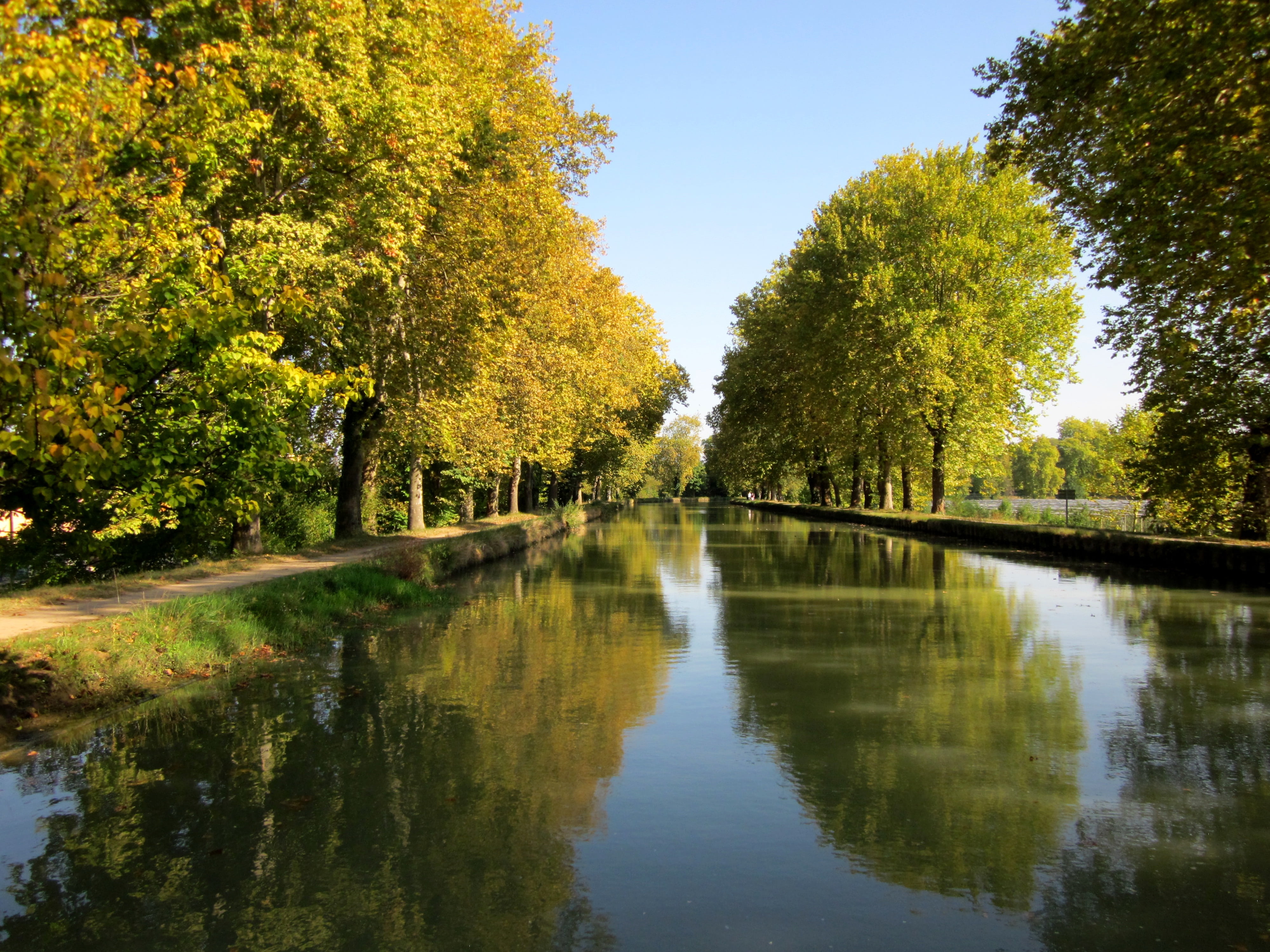 no people, france, tranquil scene, beauty in nature, tranquility, non-urban scene, plant, idyllic, scenics - nature, canal de garonne, water, waterfront, HD Wallpaper